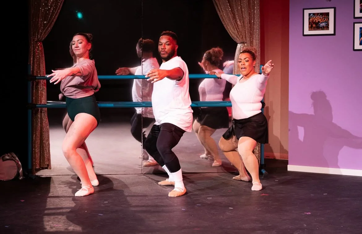 "Dance Nation", Spring 2025. Photo: (left to right) Christina Hernandez, Lymonté Thomas, Ashley Sadé.