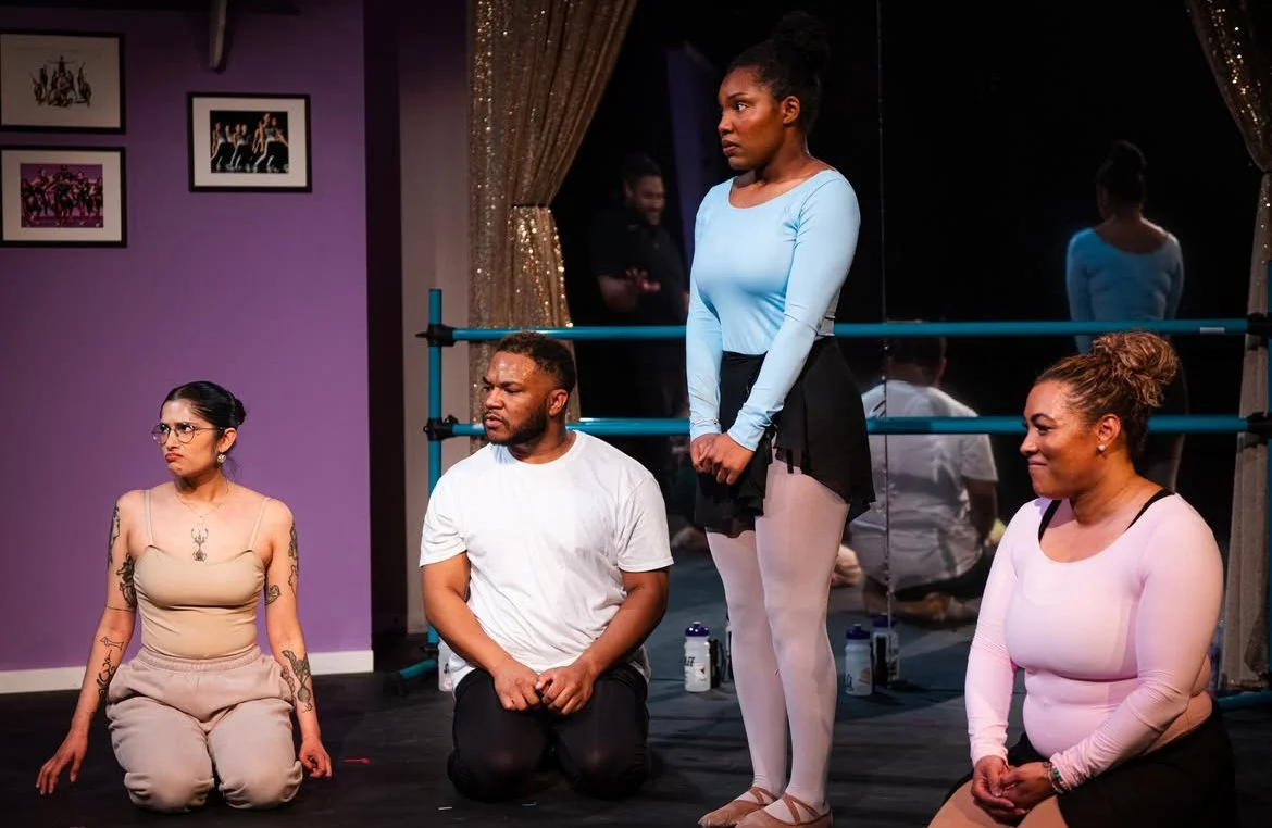"Dance Nation", Spring 2025. Photo: (left to right) Anu Iyer, Lymonté Thomas, Naiya Noland-Dillard, Ashley Sadé.