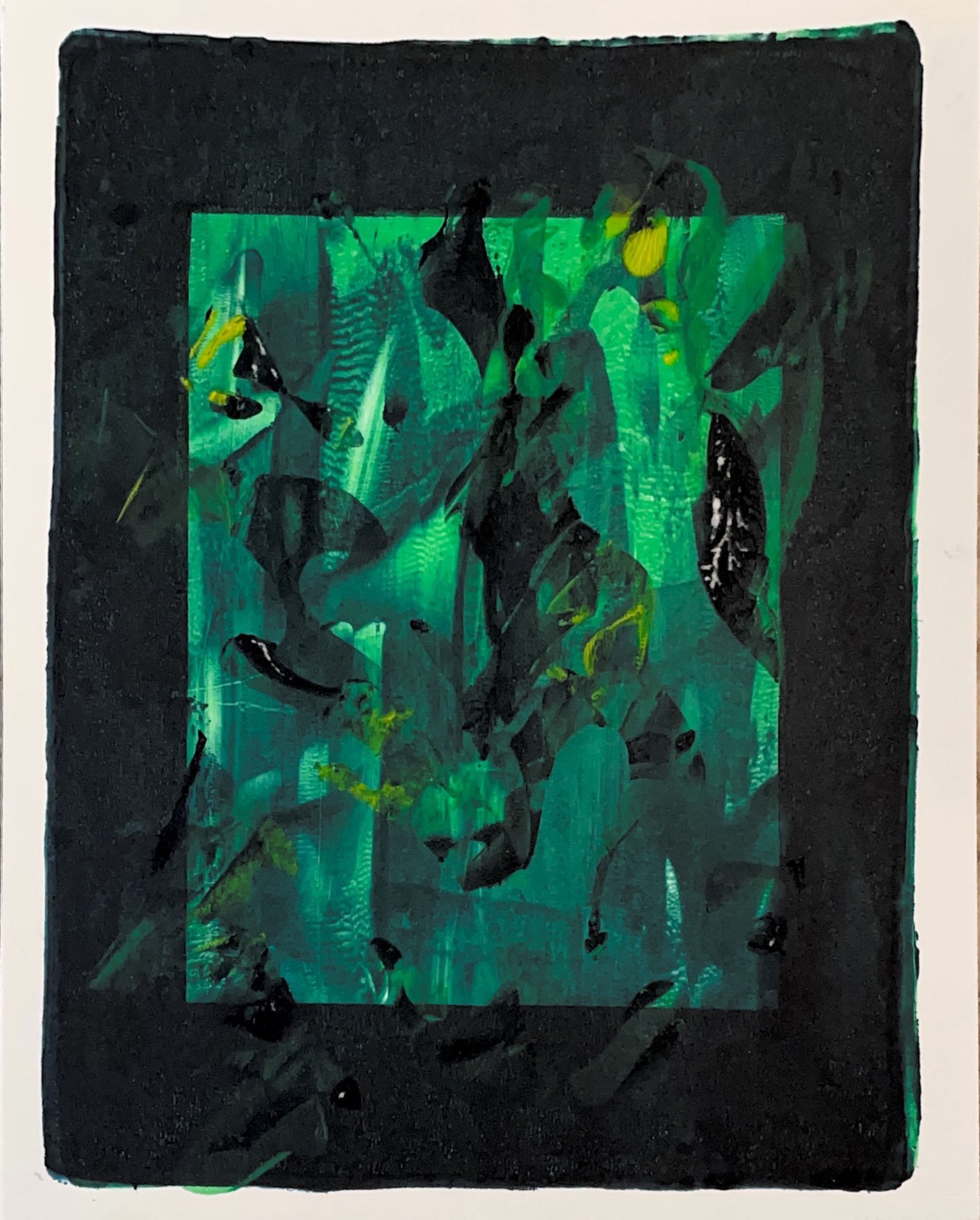 "Untitled (Monoprint No.2)", 2026. Monoprint. Acrylic paint, gel plate.
