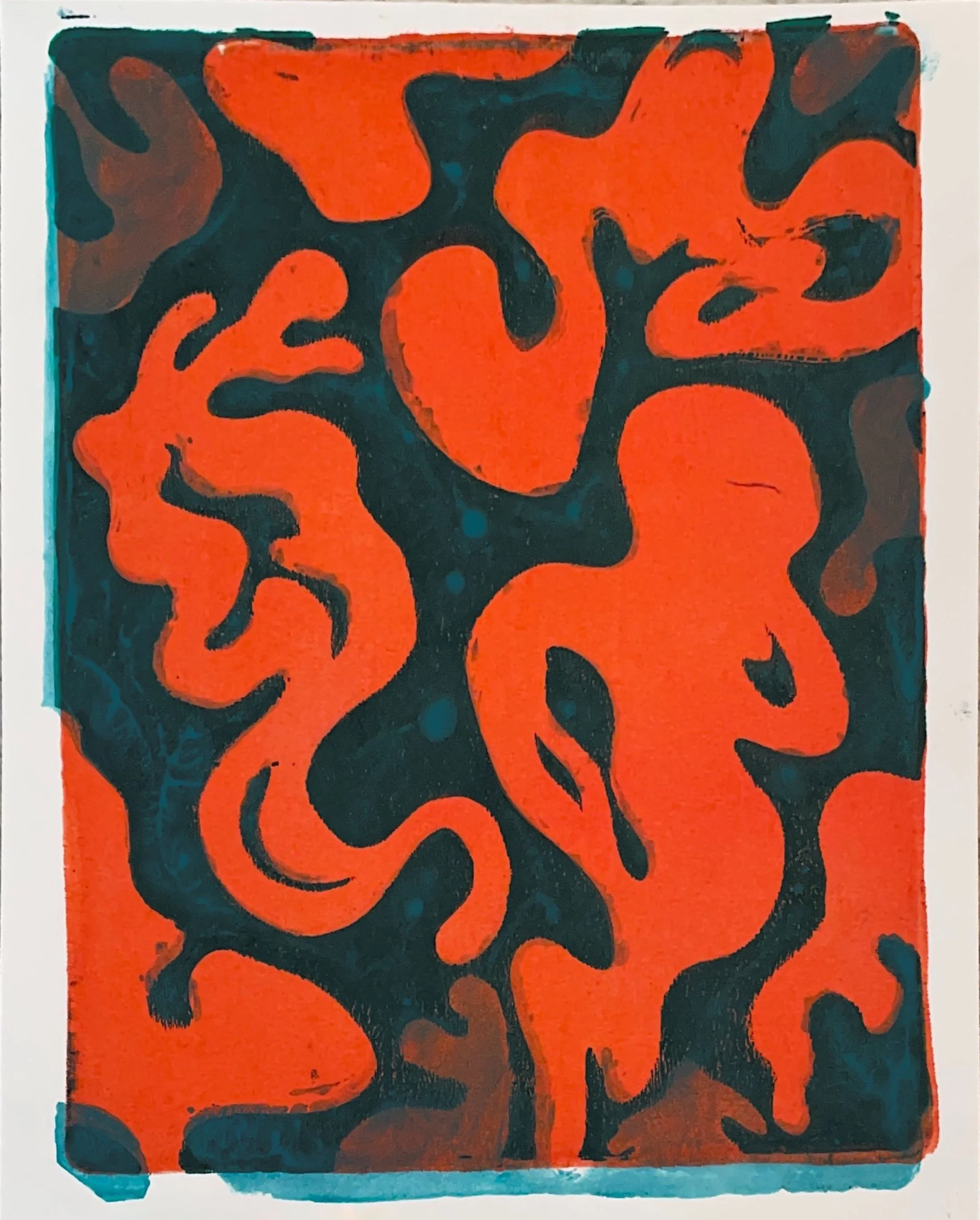 "Untitled (Monoprint No.1)", 2026. Monoprint. Acrylic paint, gel plate.