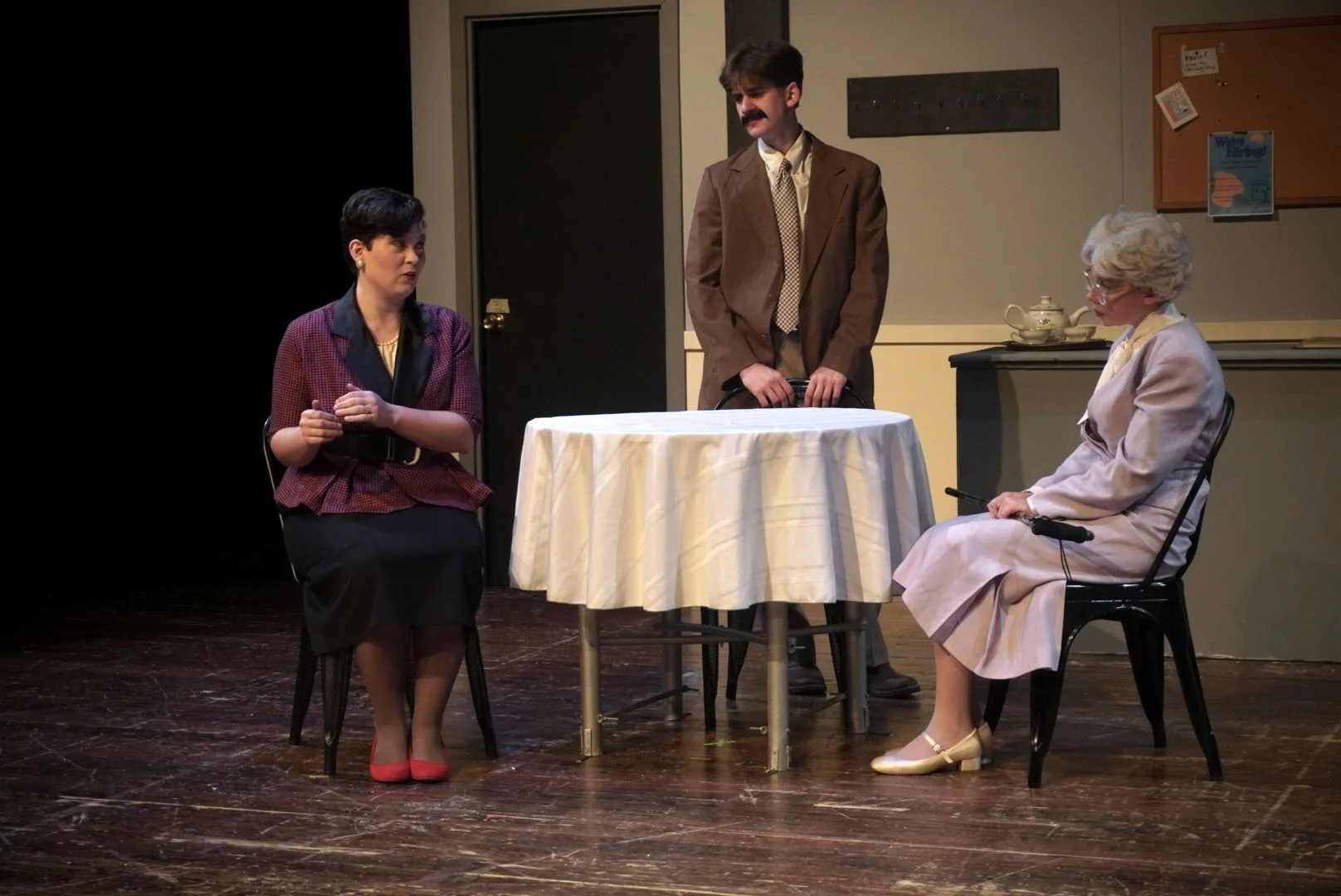 "Mystery At Greenfingers", Fall 2024. Photo: (left to right) Teresa Lowry, Eli Garret, Theo Lord.