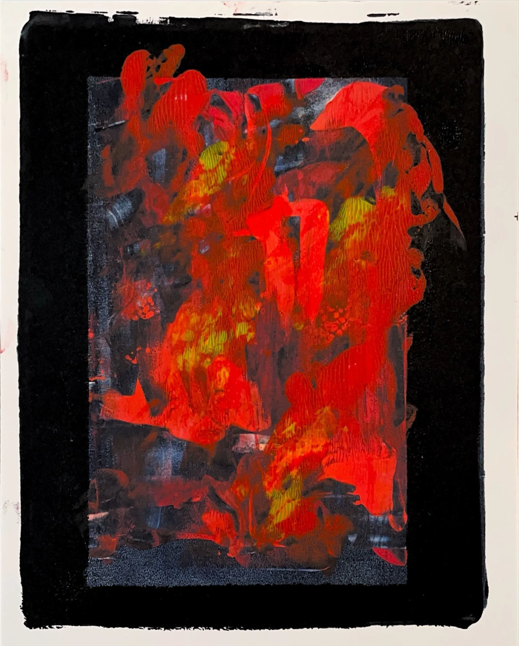 "Untitled (Monoprint No.5)", 2026. Monoprint. Acrylic paint, gel plate.
