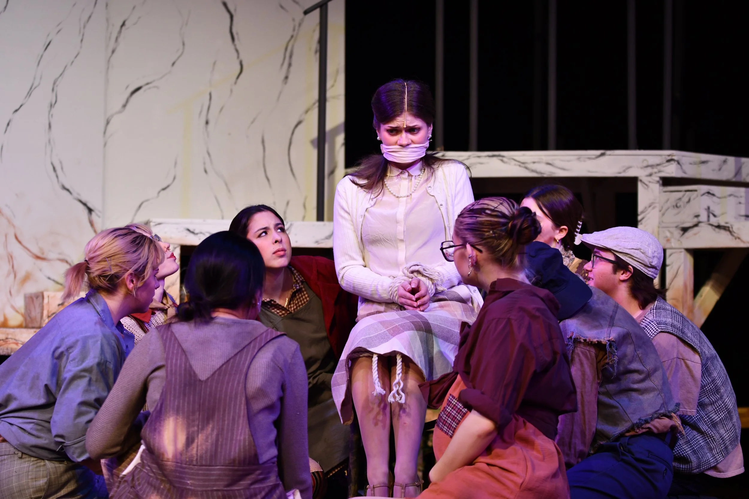 "Urinetown", Spring 2026. Directed by Claire D. Kolheim. Written by Greg Kotis. Photo: Full cast.
