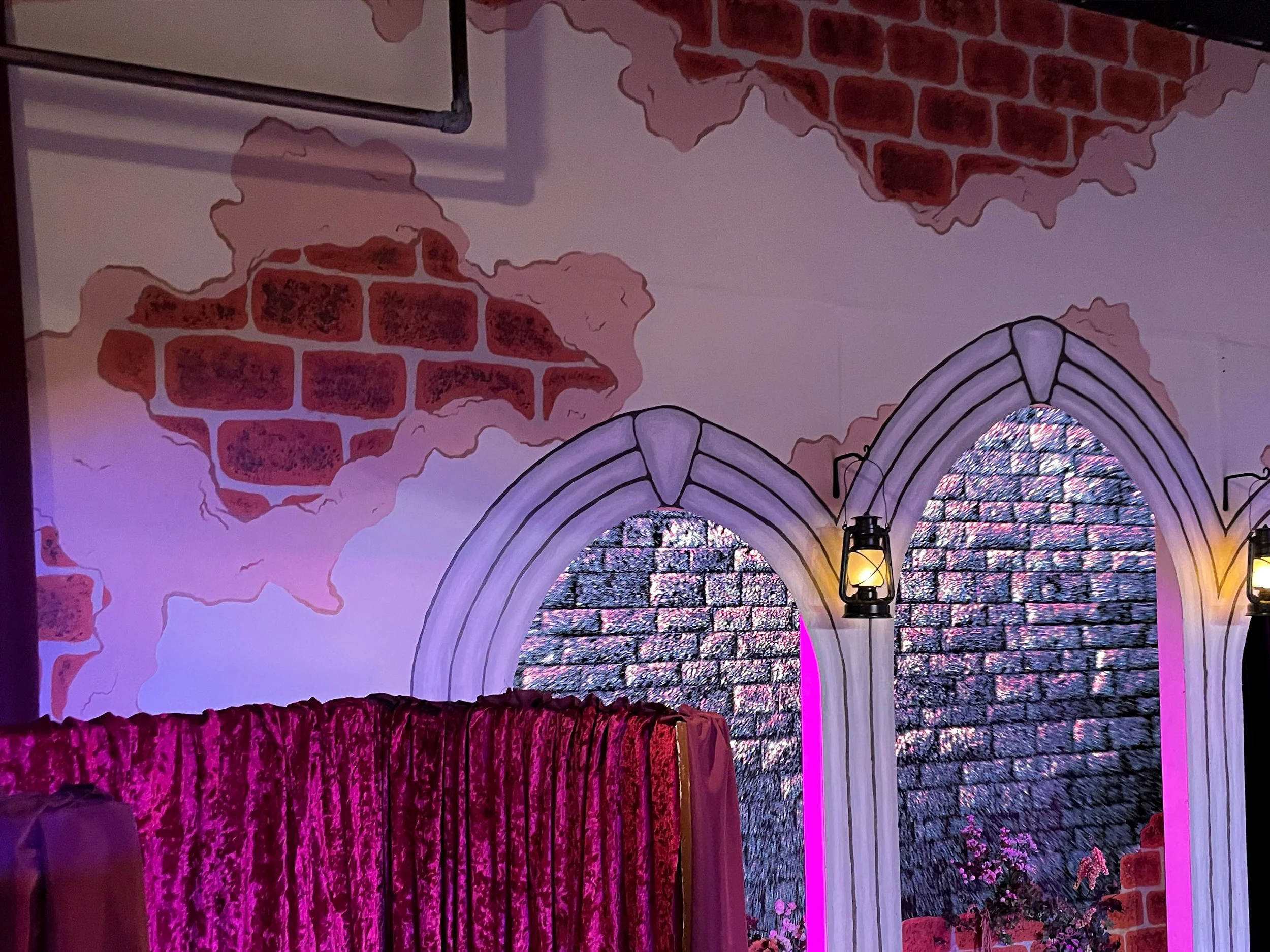 a detail from the Once Upon A Mattress: Youth Edition stage, Germantown Community Theater
