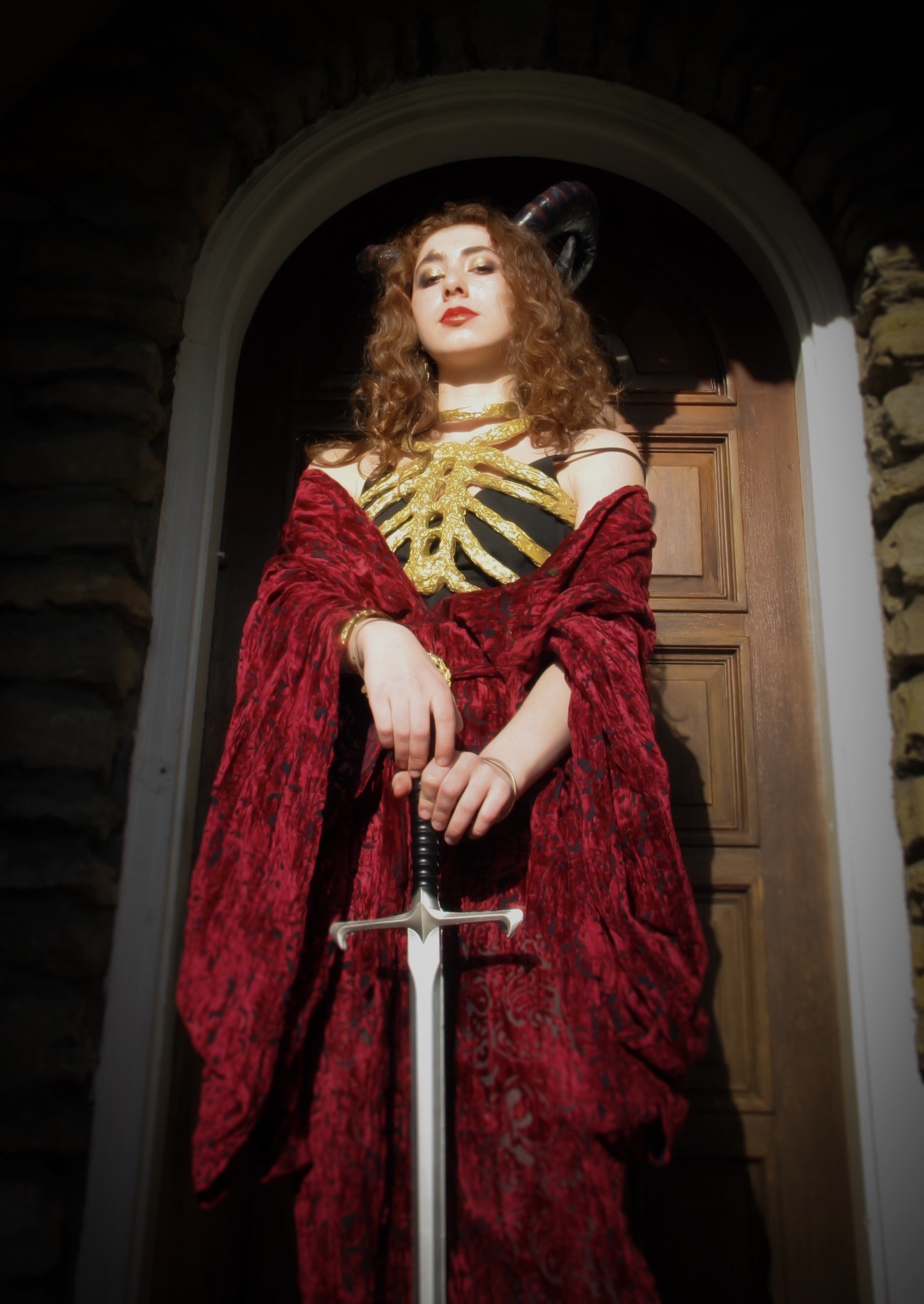 "Ye Who Enter", 2022. Modeled by Allison Settles. 