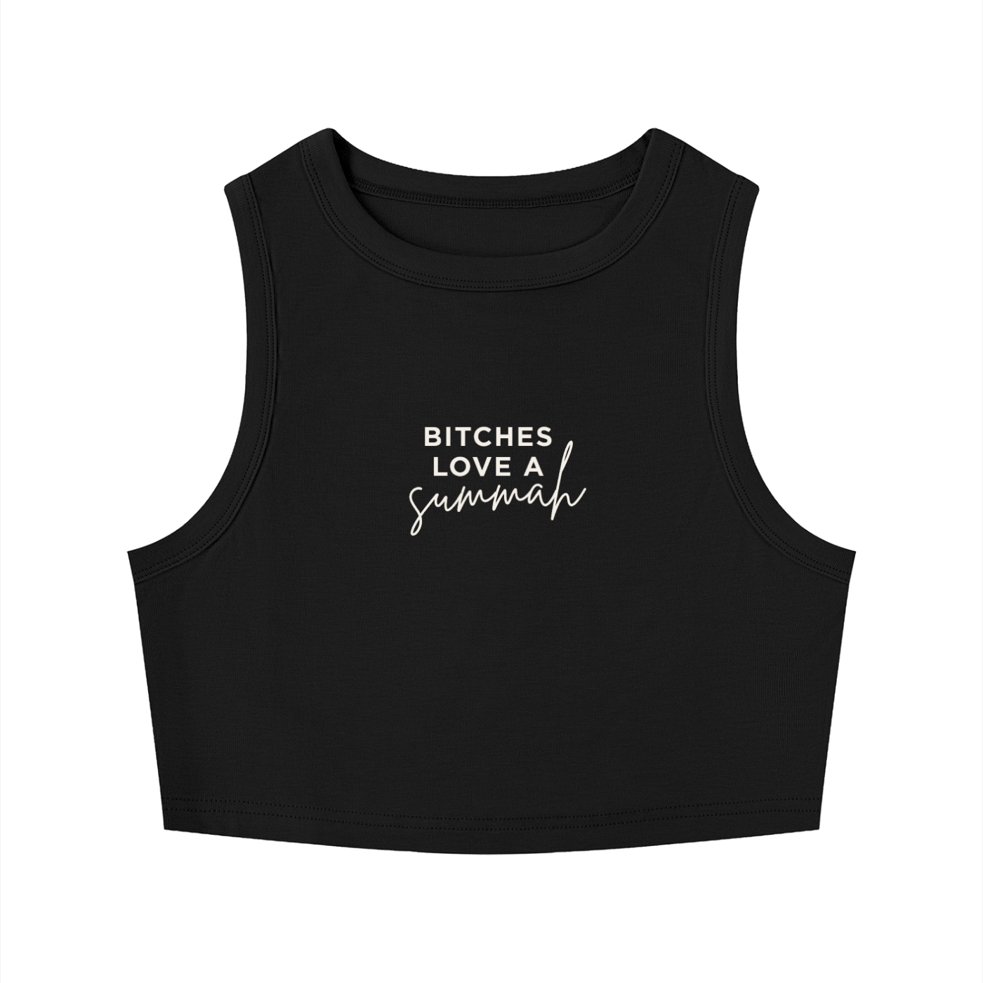 Bitches Love A Summer Fitted Crop Tank
