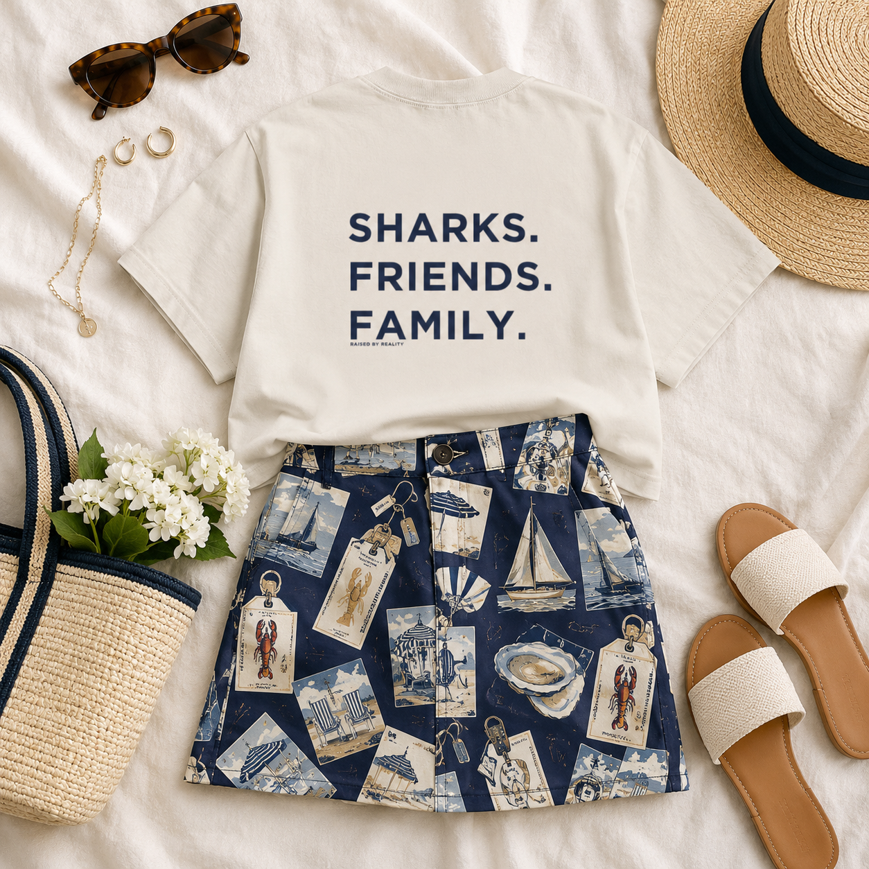 Sharks. Friends. Family. Summer Tee