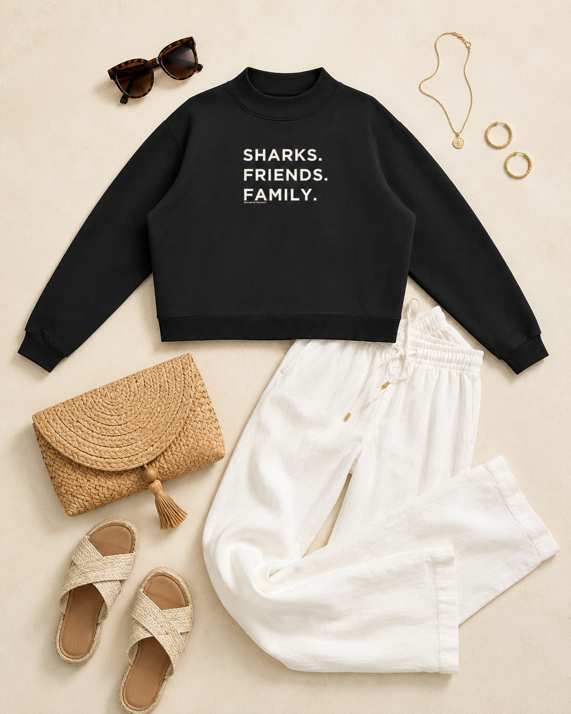 Sharks. Friends. Family. Mockneck
