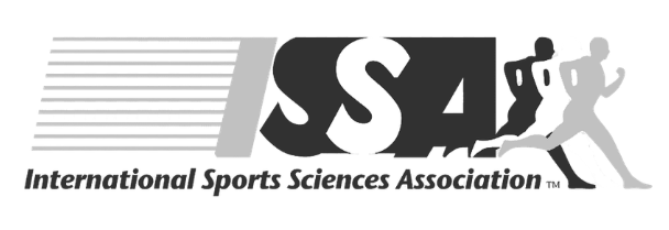 International Sports Sciences Association logo with stylized running figures.
