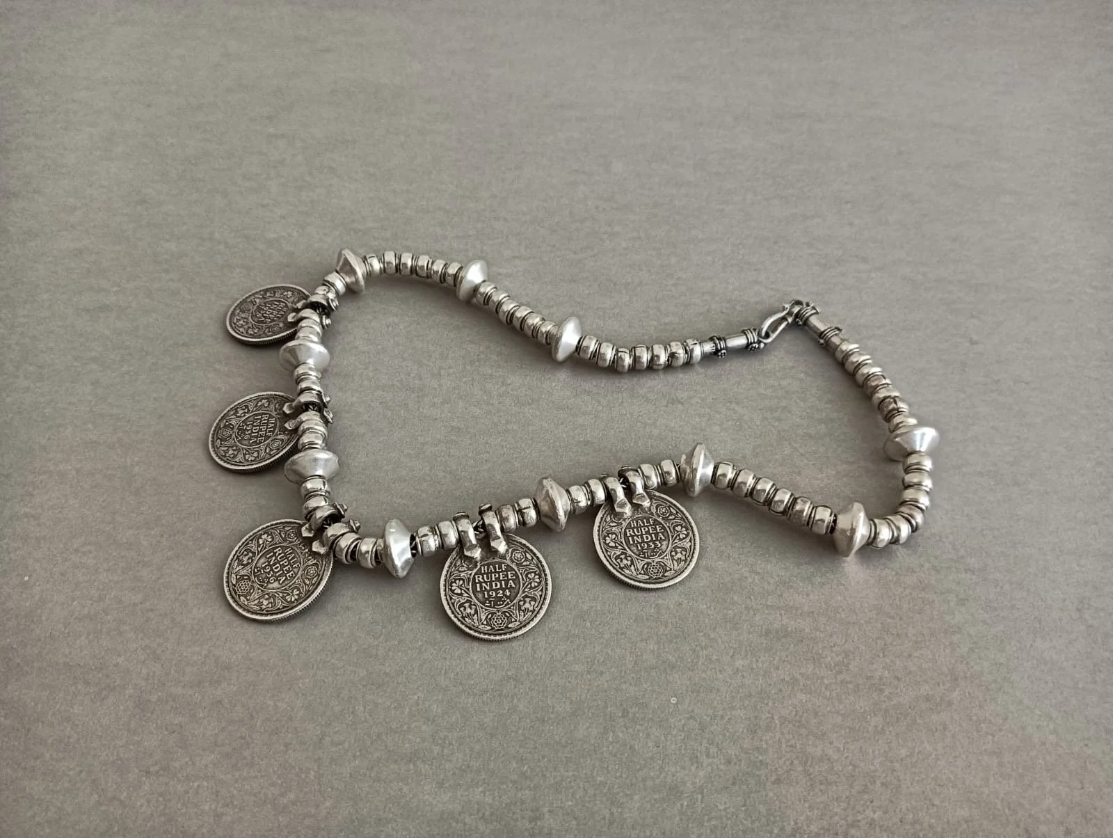 Five-Coin Beaded Necklace