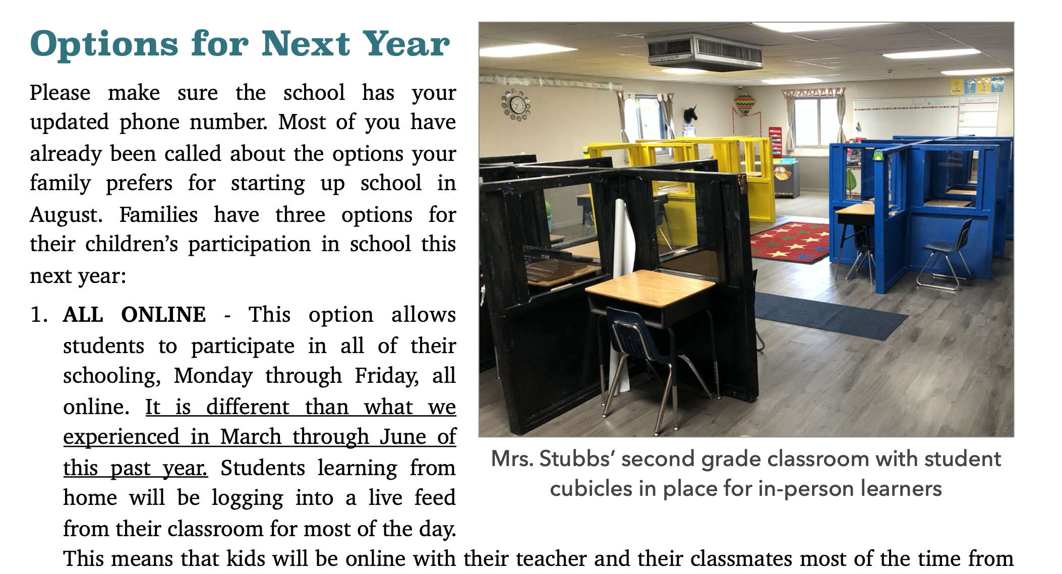 Second page of the newsletter.