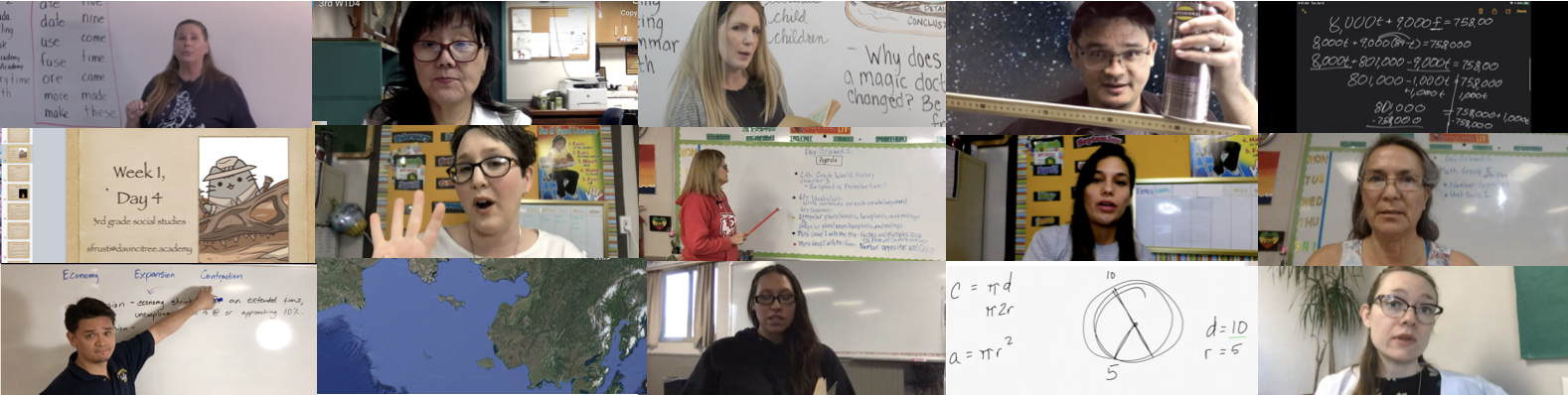 Screenshots of some of the many classes Da Vinci Tree has hosted in our first week online. All of our classes are free and open to the public!