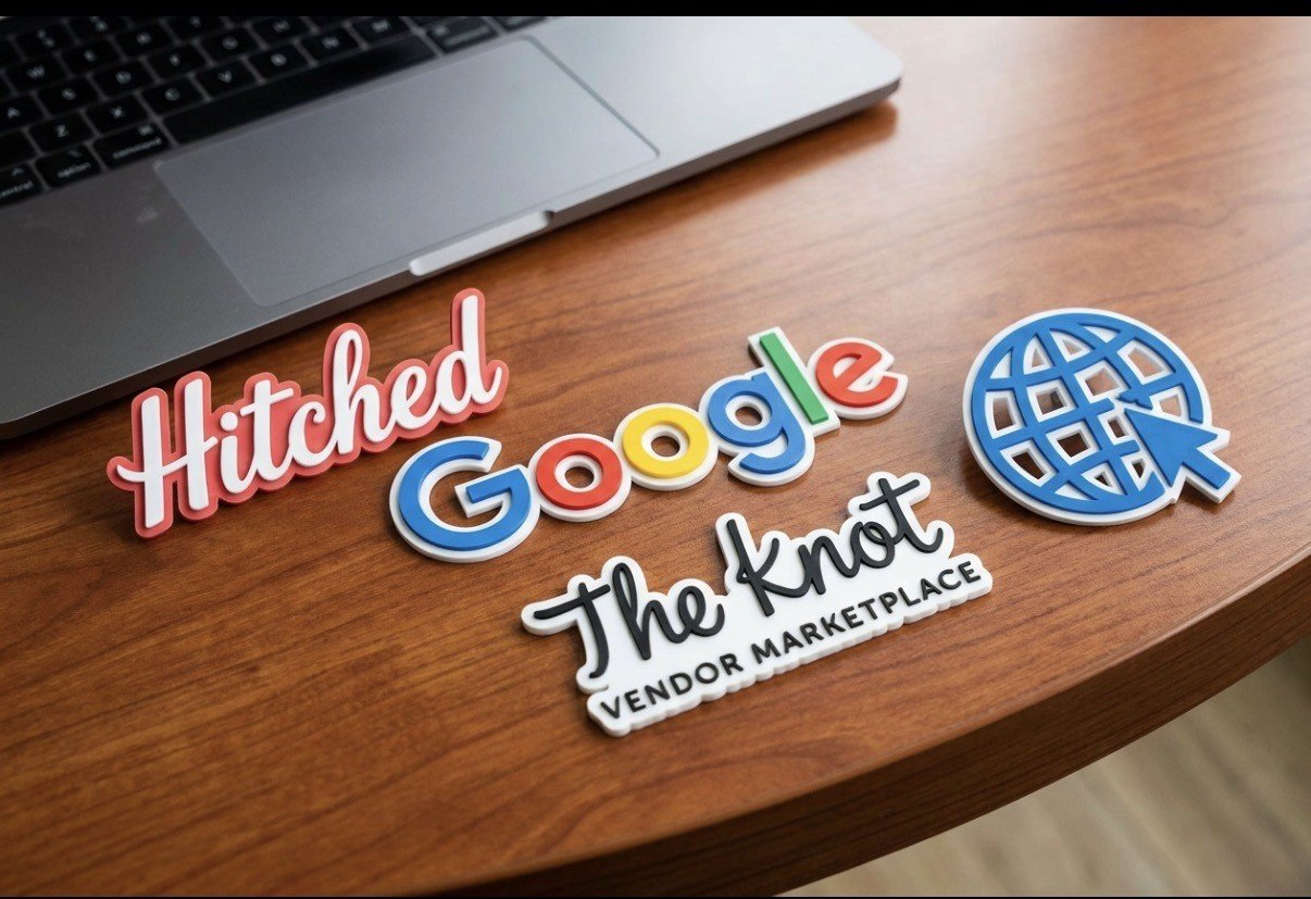 logos of hitched, the knot, google,