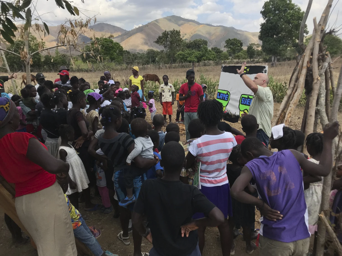 Preaching in Haiti, 2018.