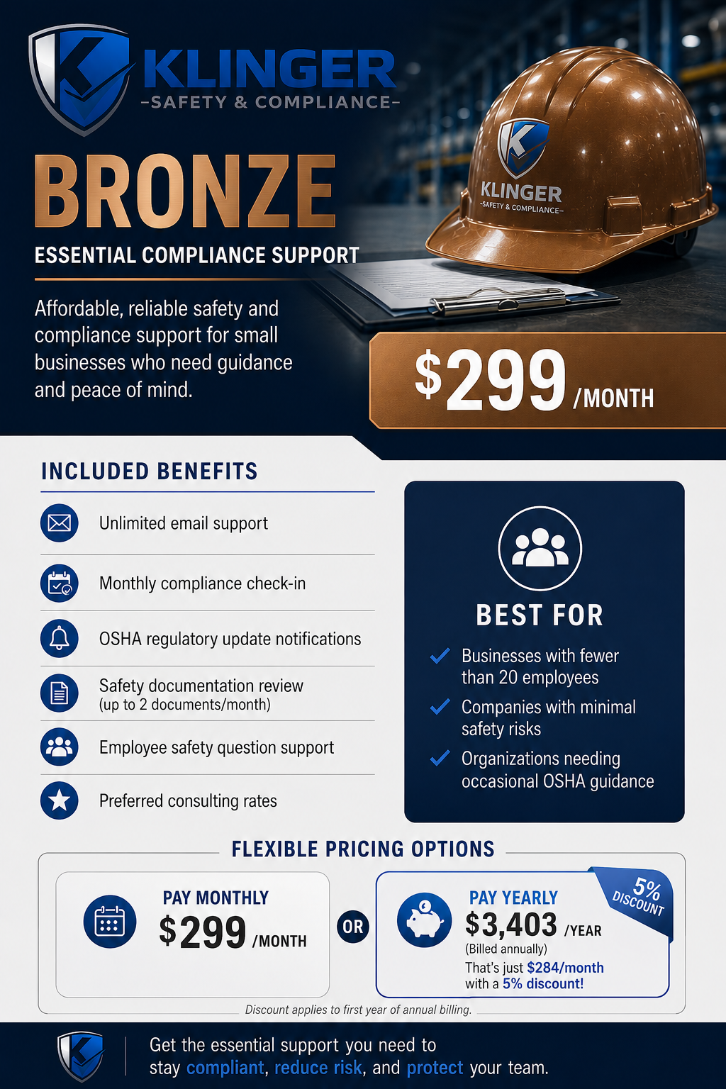 Bronze Plan - Essential Compliance Support