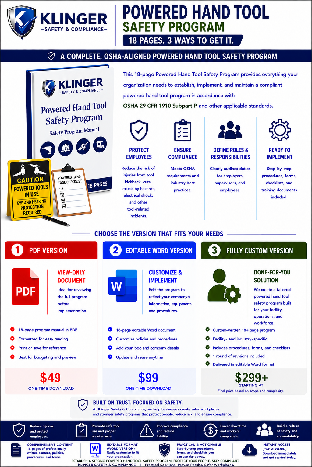 Powered Hand Tool Safety Program Template (FULLY Customized)