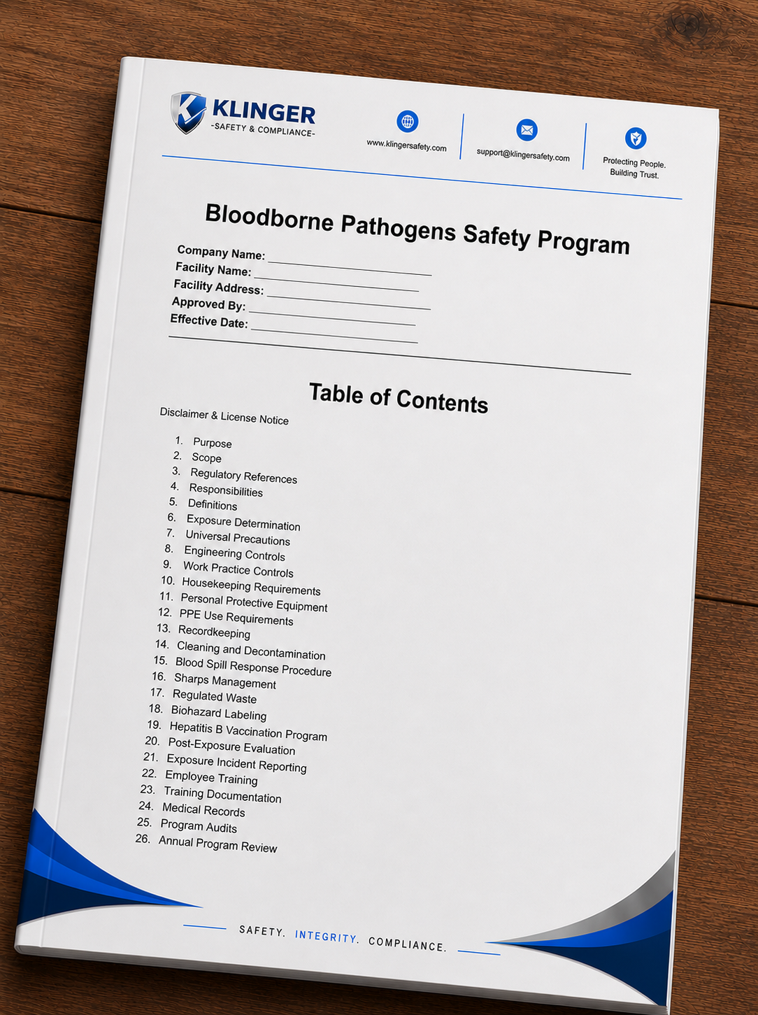 Bloodborne Pathogens Safety Program Template (Editable)