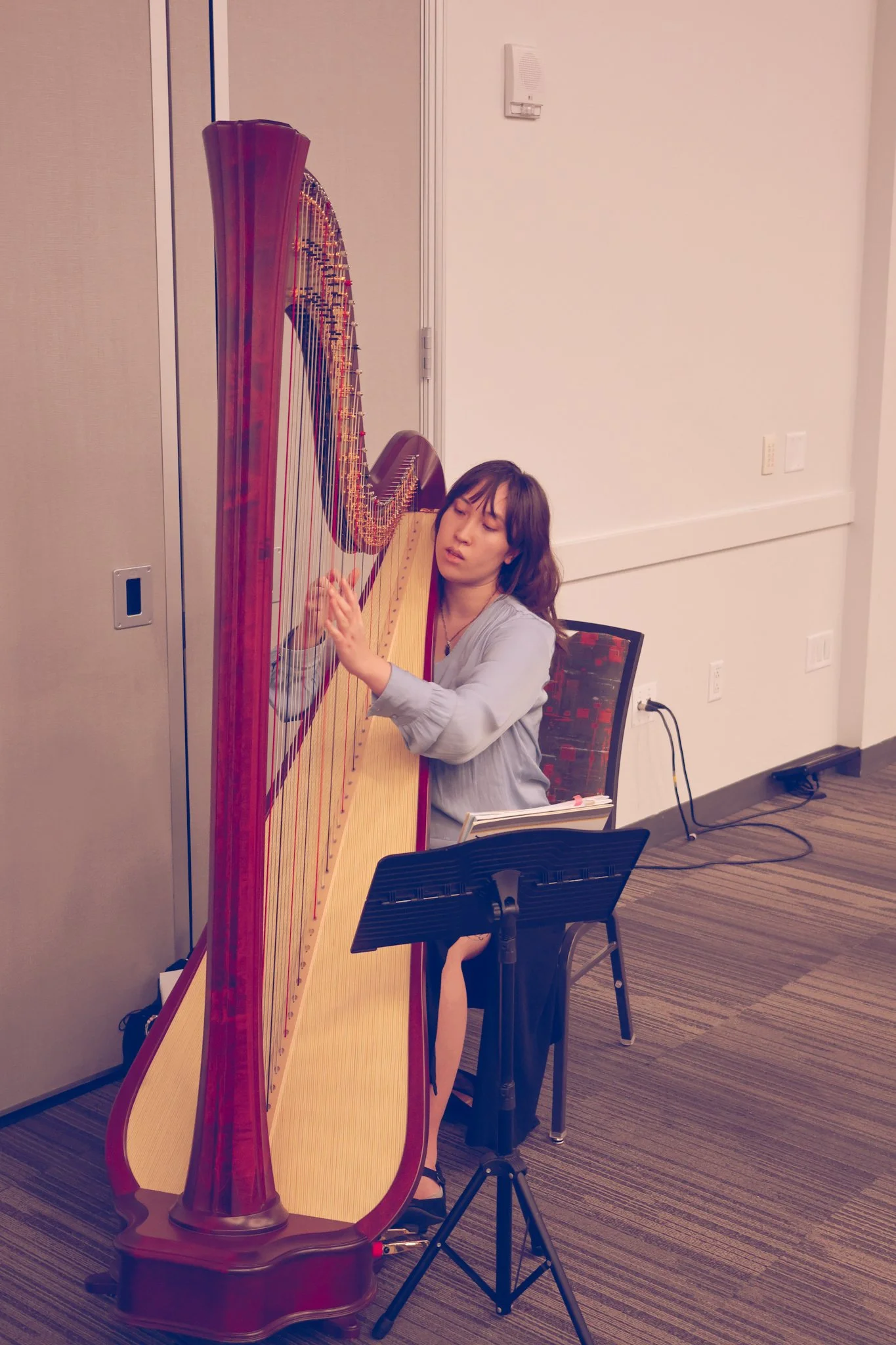 Hannah playing at an awards ceremony