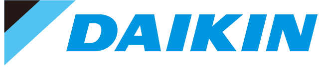 The Daikin logo in blue with a stylized 'D' and the brand name 'Daikin' next to it.