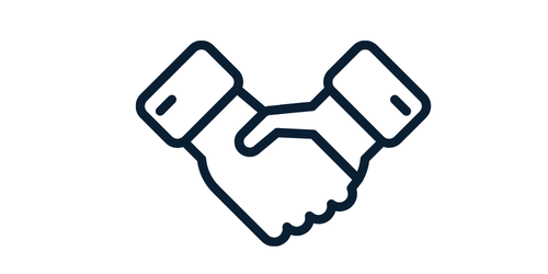 Illustration of two hands shaking.
