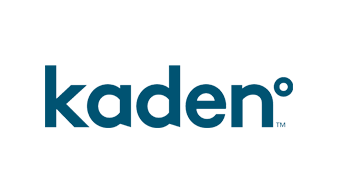 Kaden logo in blue and black text