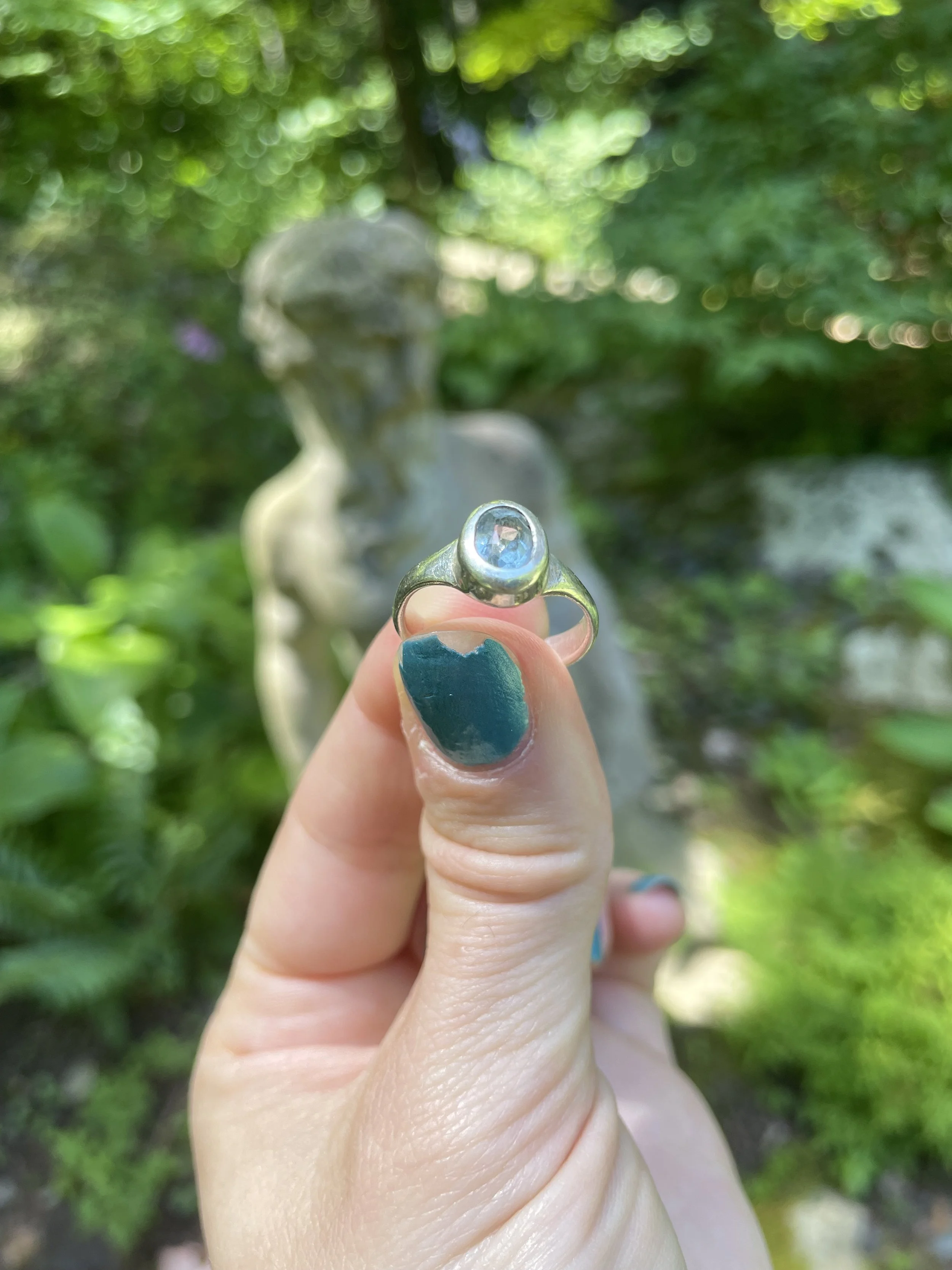  sterling silver, oval cut aquamarine