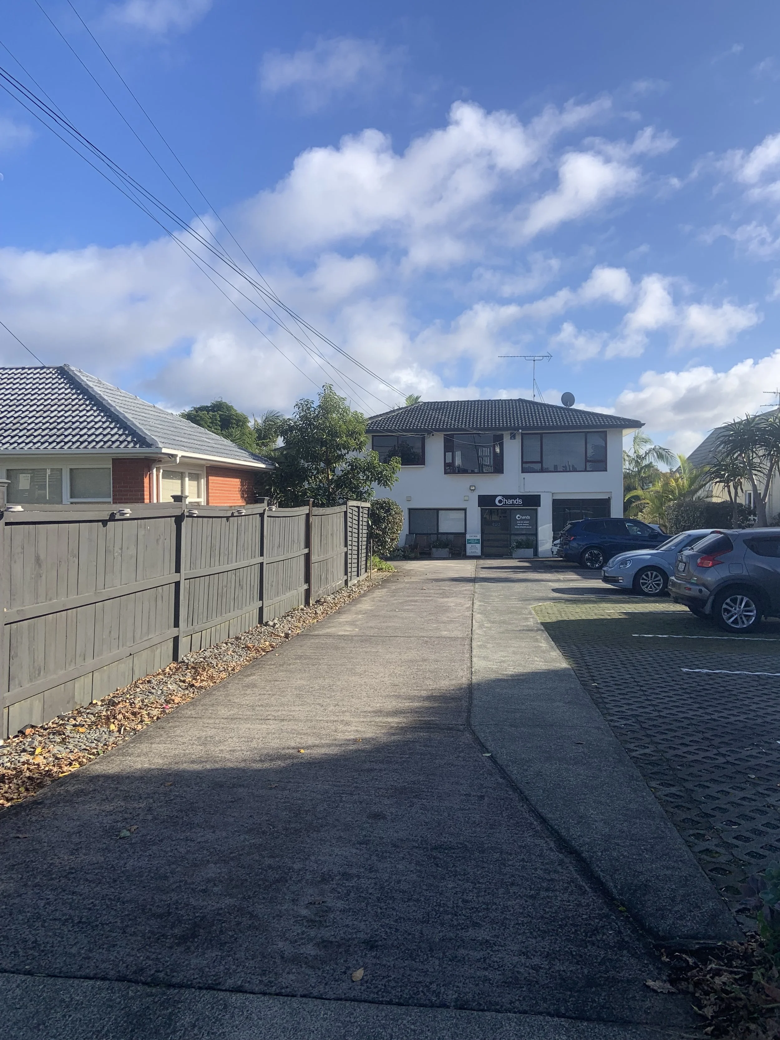 View of parking facilities and building Ohands Clinic Shakespeare road Milford