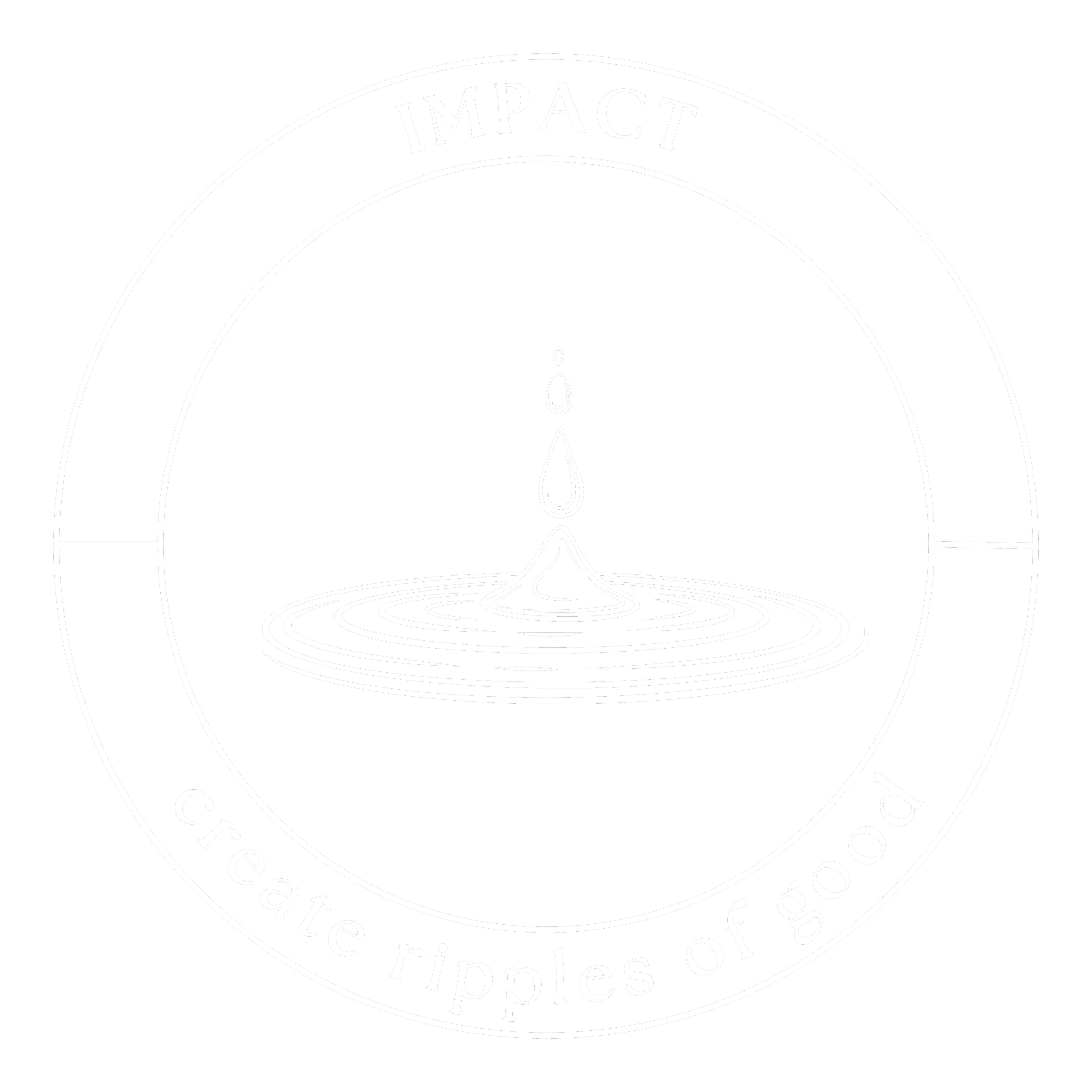 Black and white graphic featuring a stylized water faucet with dripping water and circular text around it.