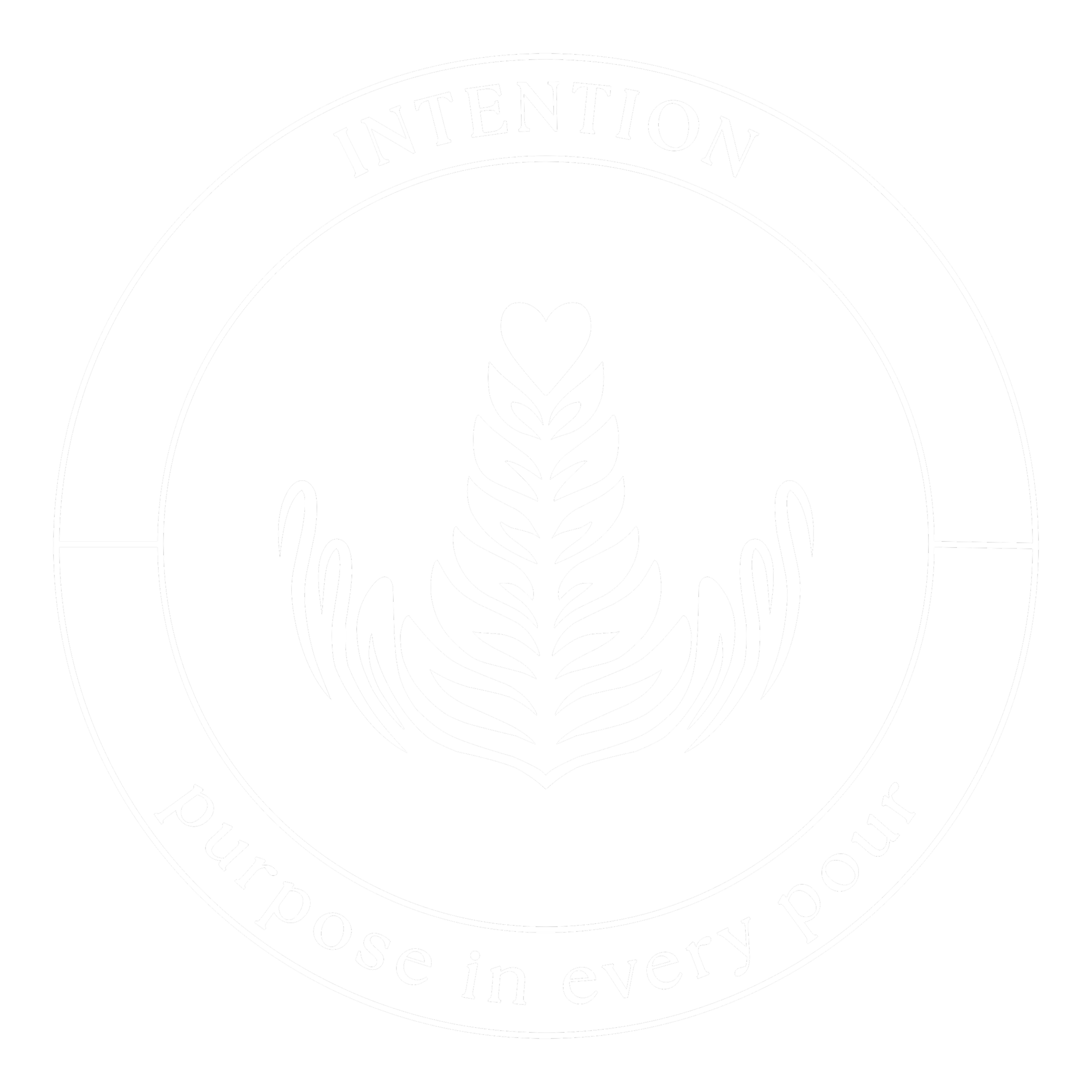 The image features a black background with a white circular emblem. Inside the emblem, there is a stylized white wheat stalk at the center. The outer ring of the emblem contains the text 'INCEPTION' at the top and 'pursue in every' at the bottom, forming a circular shape around the wheat stalk.