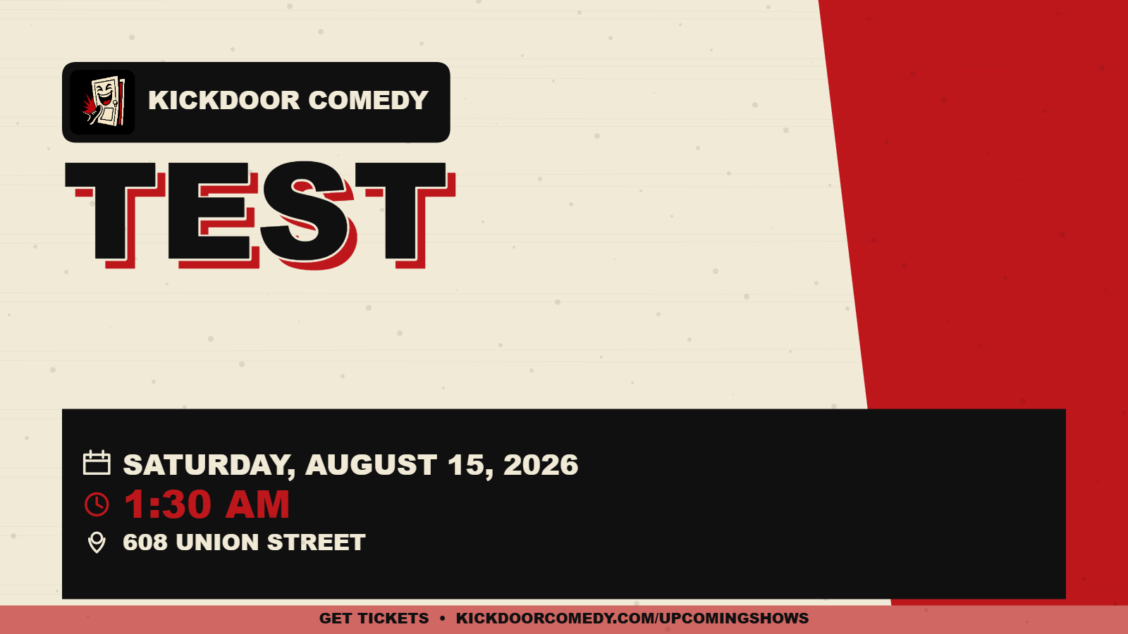 test — Kickdoor Comedy