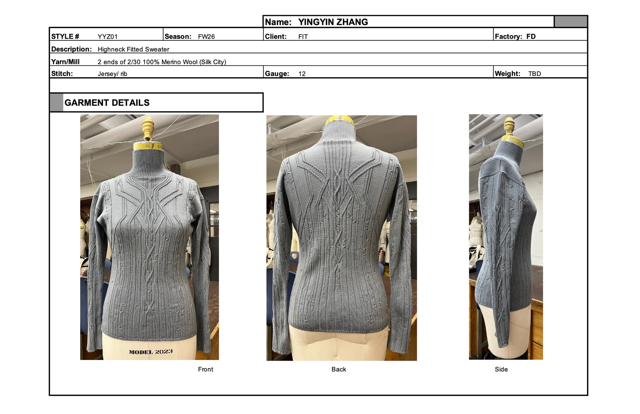 Sweater tech pack