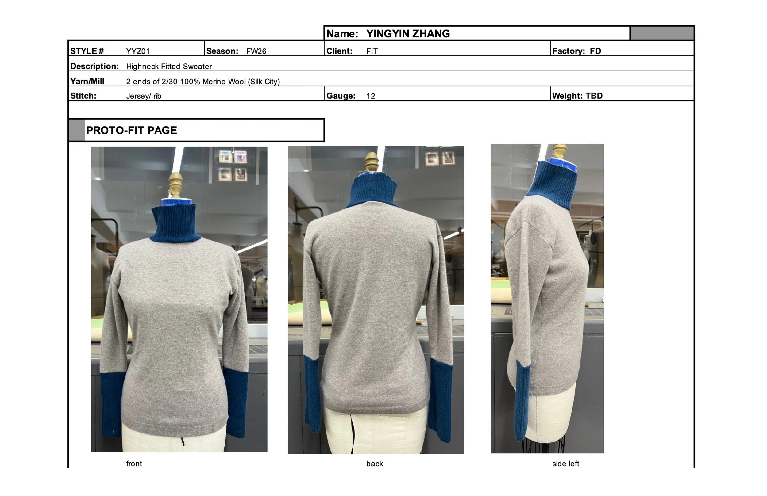 Sweater tech pack