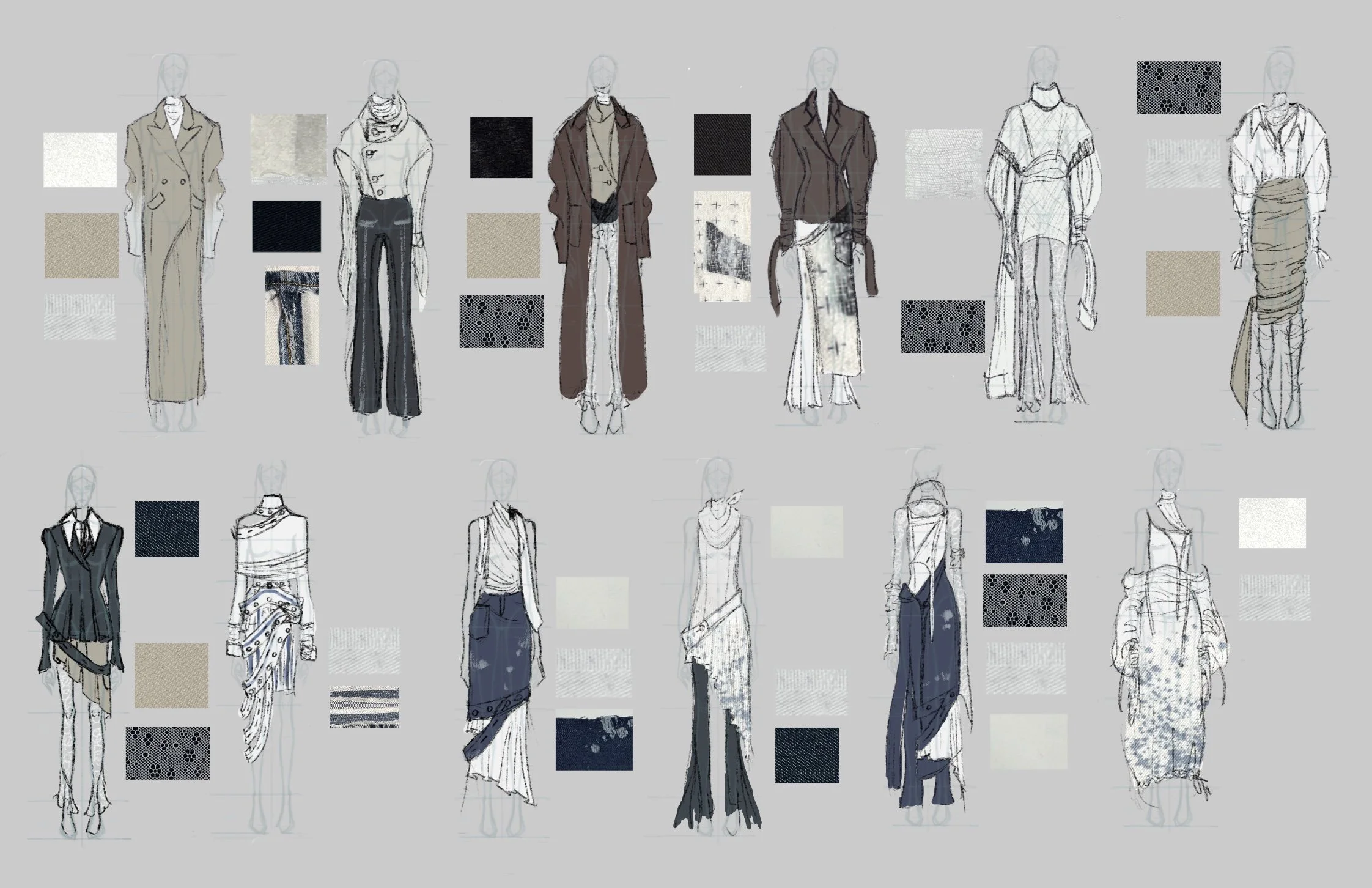 Fall Winter Collection: Thumbnails and Fabric