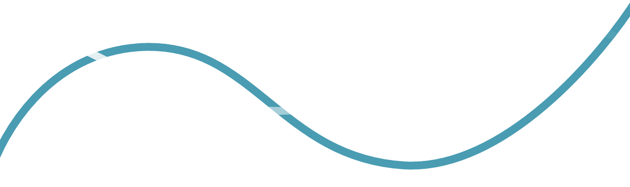 Three wavy lines, two in white and one in teal, on a black background.