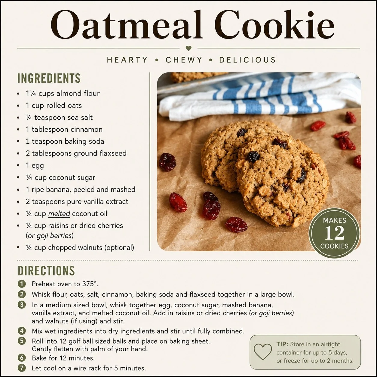 Sometimes my experiments work, sometimes they don&rsquo;t. 😊

🍪 This one&rsquo;s a keeper. I&rsquo;ll probably eat one with my morning coffee or smear it with peanut butter pre-workout. 

#HealthyCookie #BreakfastCookie #HealthyTreat