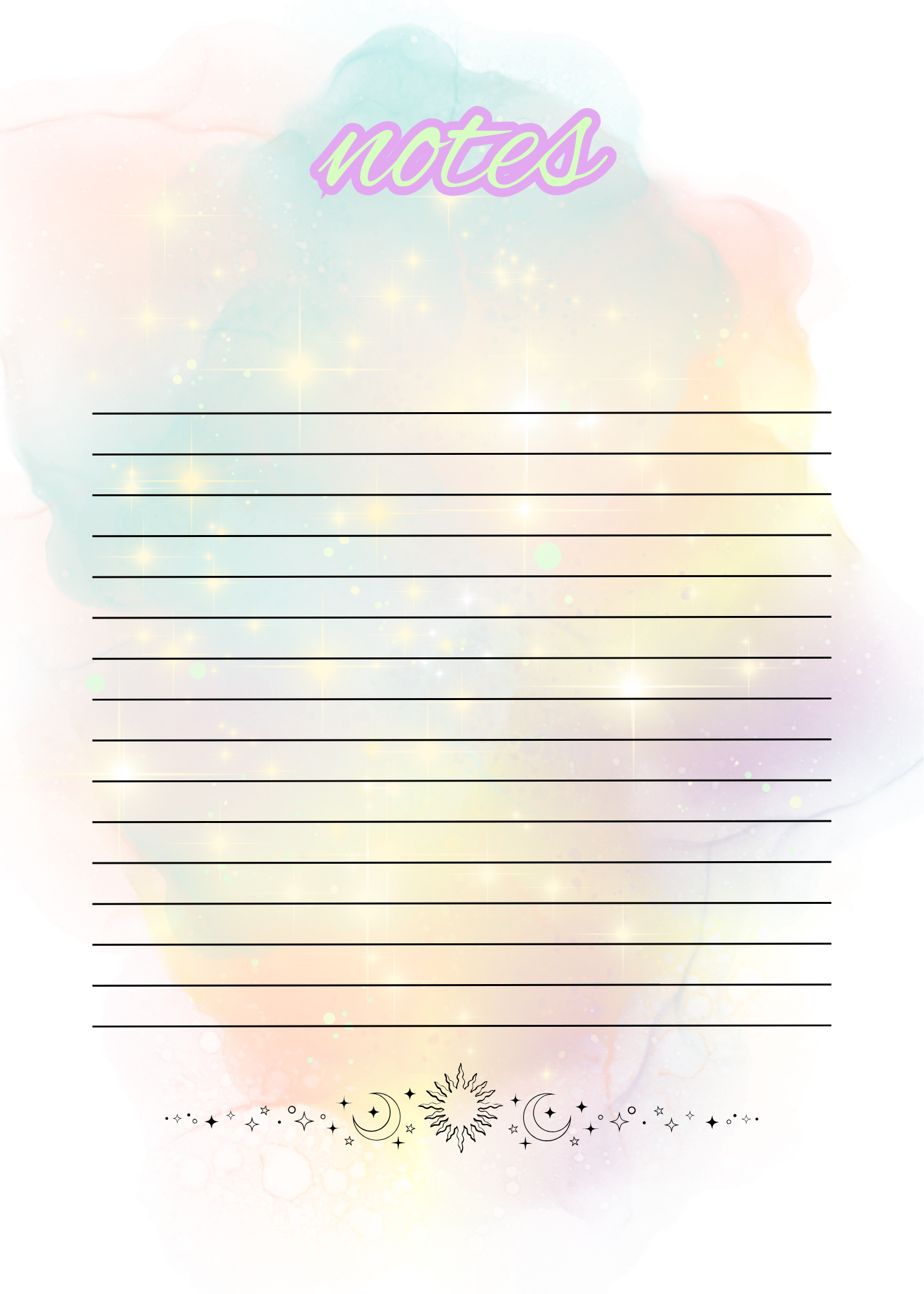 Mystical Pastel Notepad