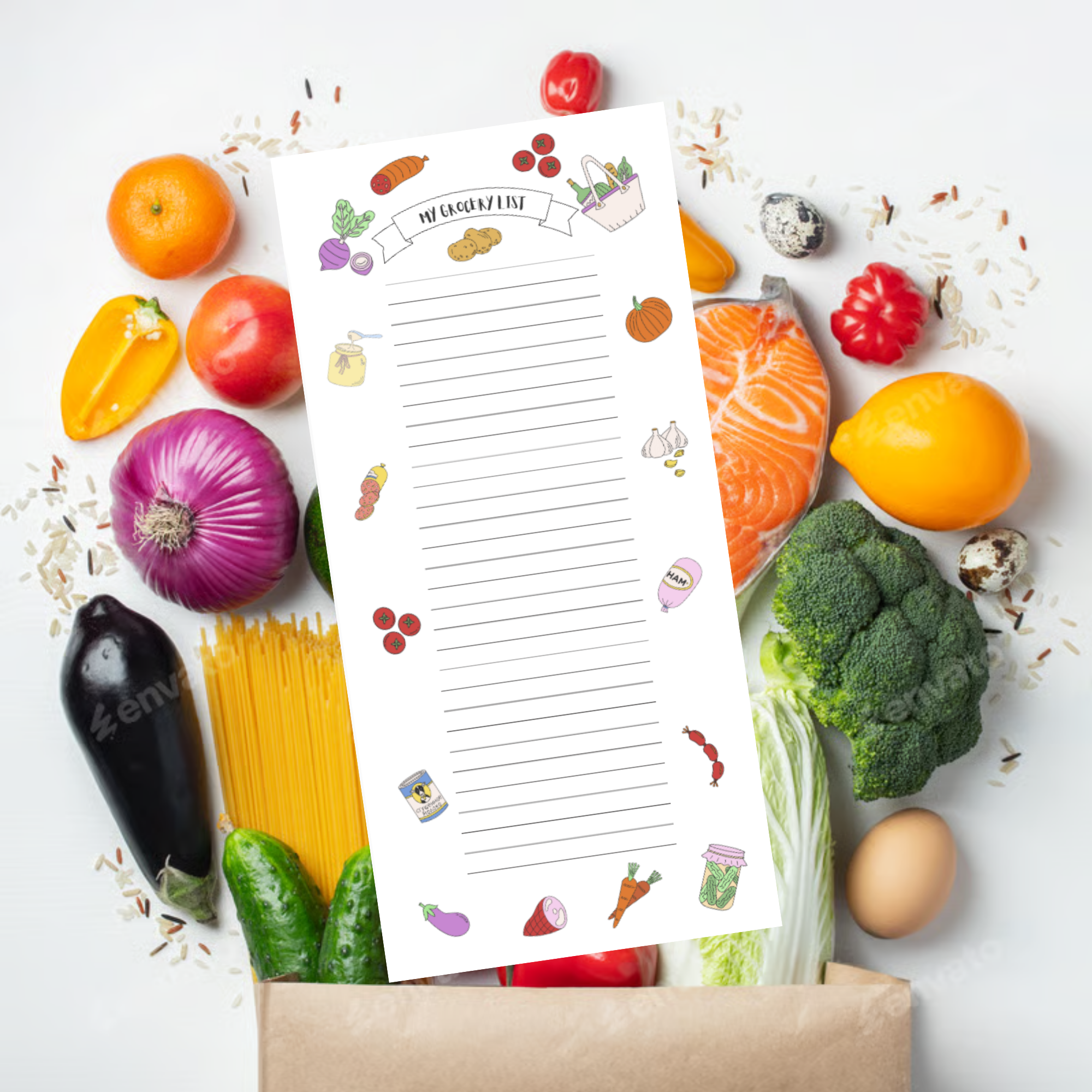 Charming Foodie Magnetic Grocery List