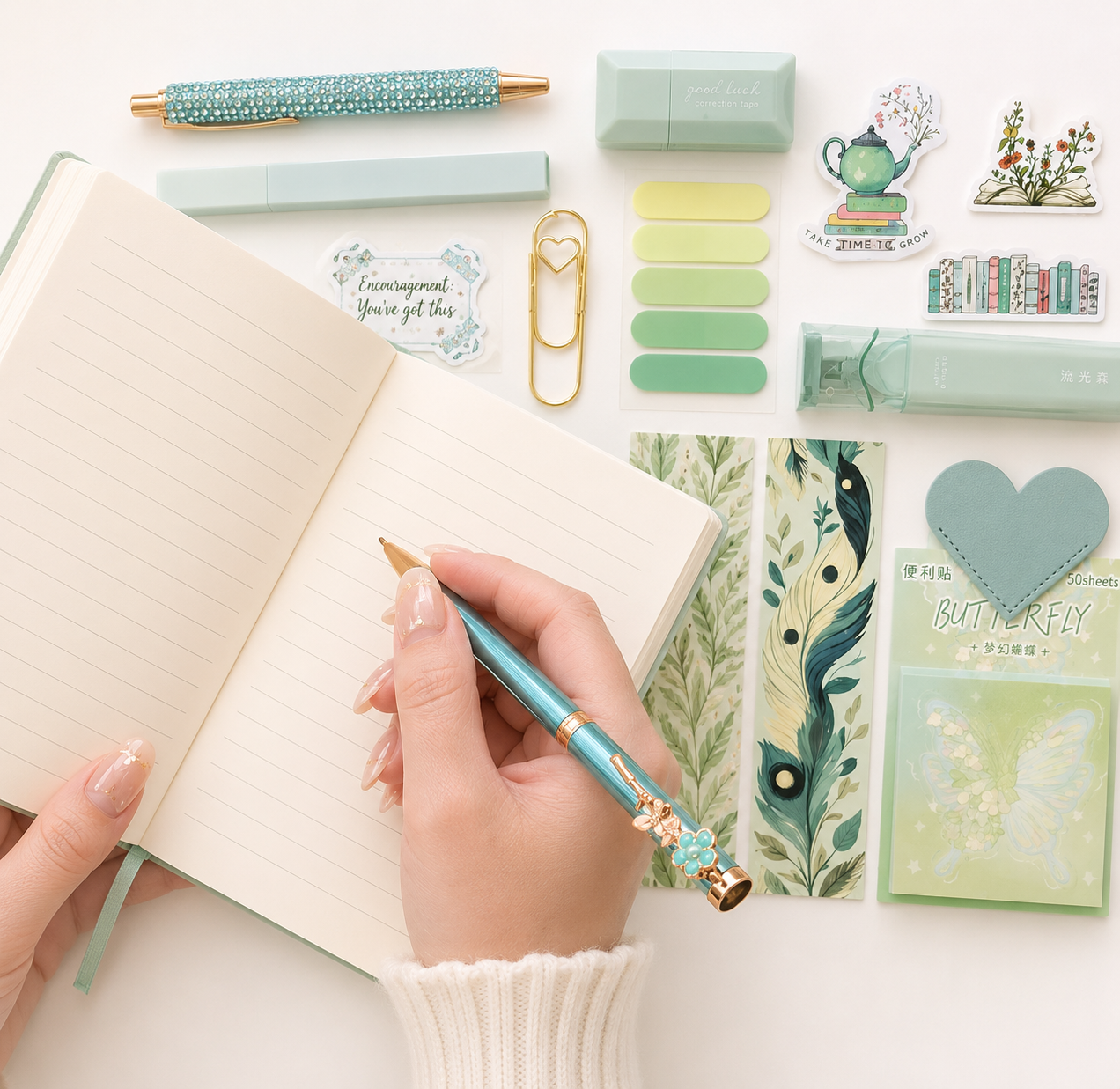 green_stationery_set_for_her.png