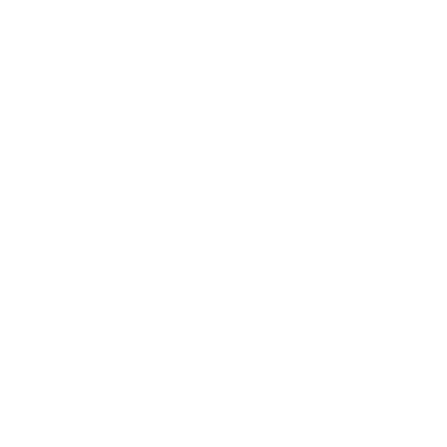 Outline drawing of a man and woman holding a small dog, facing each other on a black background.
