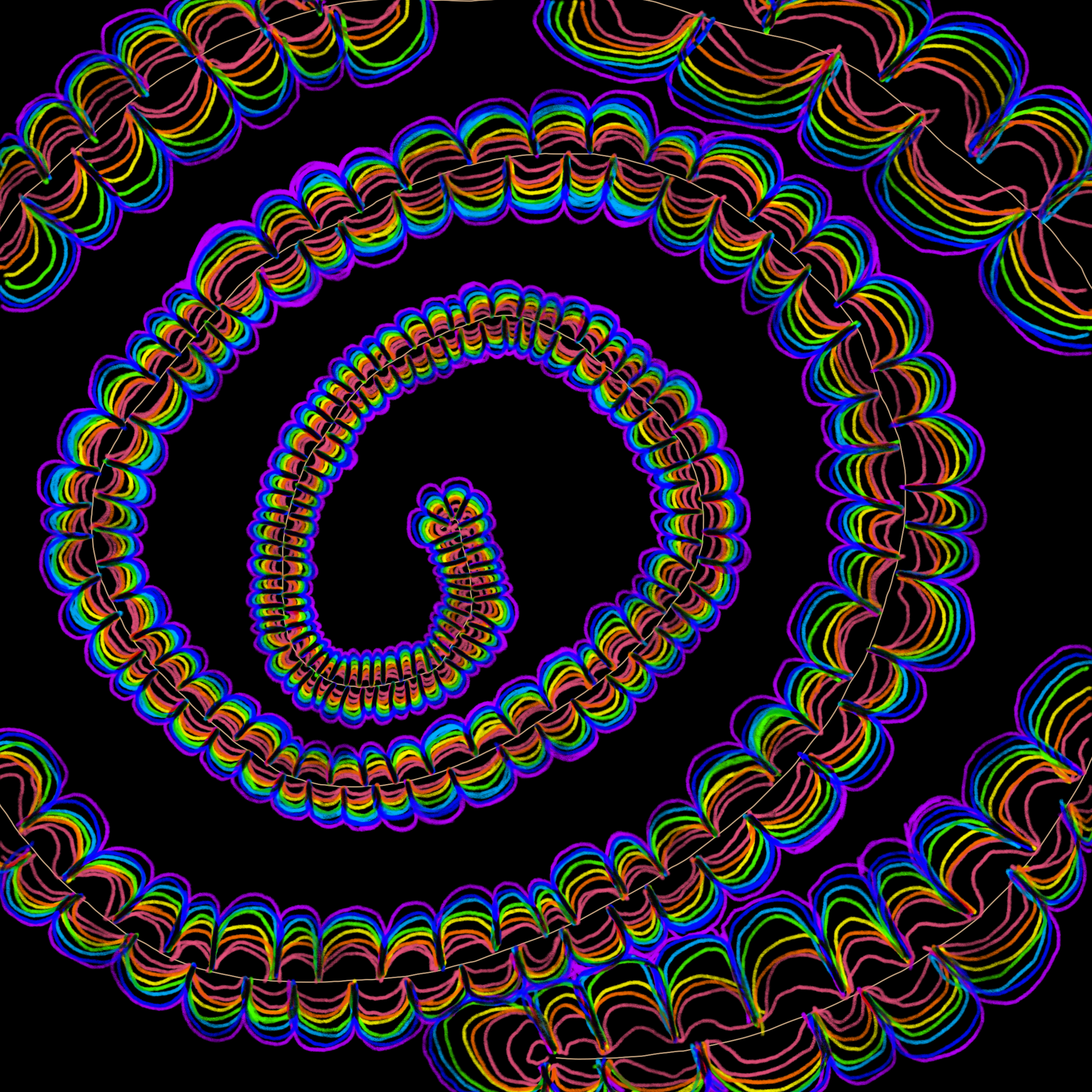 Rainbow Doodle Spiral