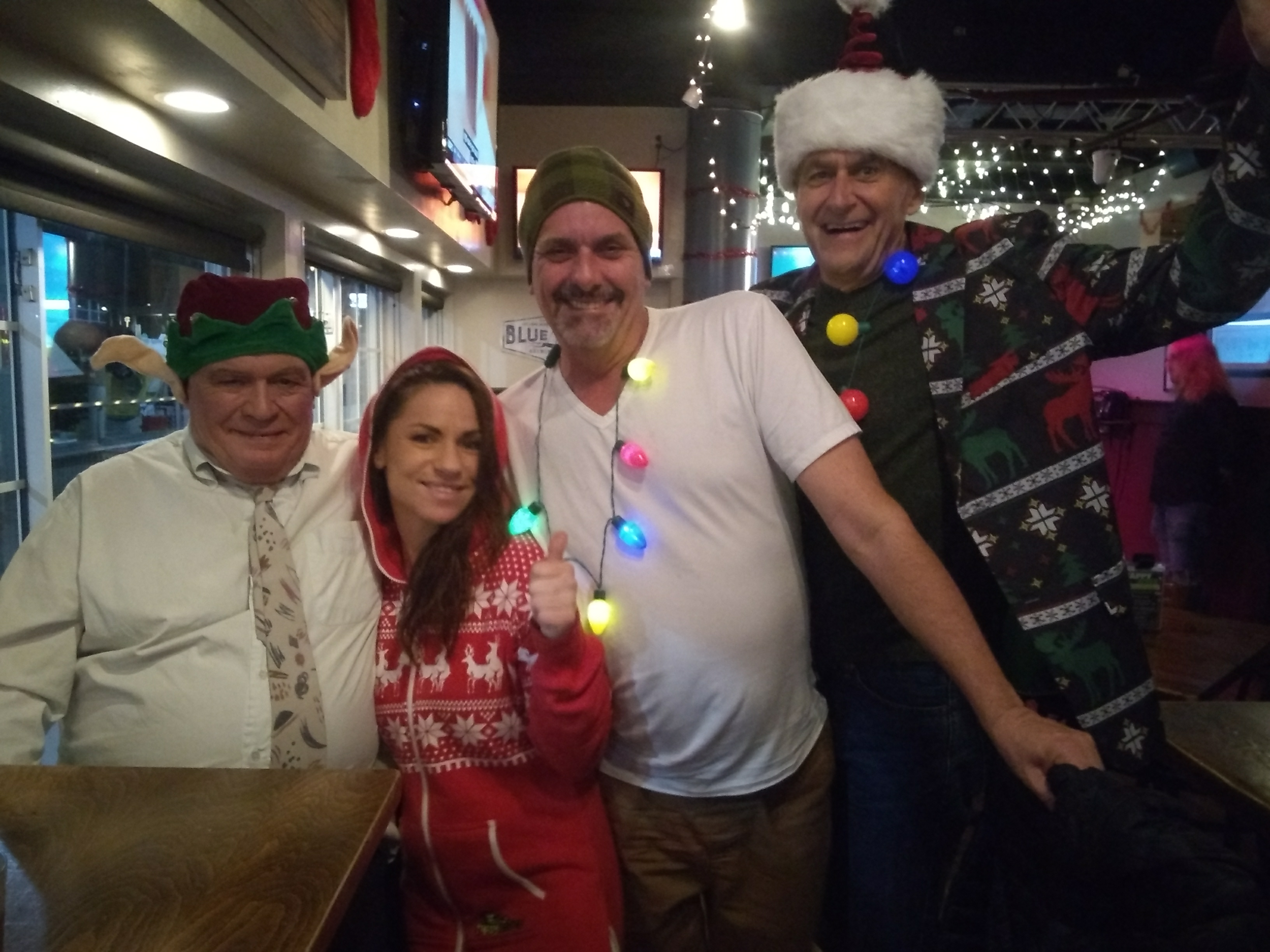 . xmas Karaoke at the slip with our favorite server Amy and that guy