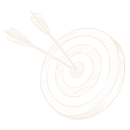 A diagram of a target with two crossed arrows hitting the bullseye.