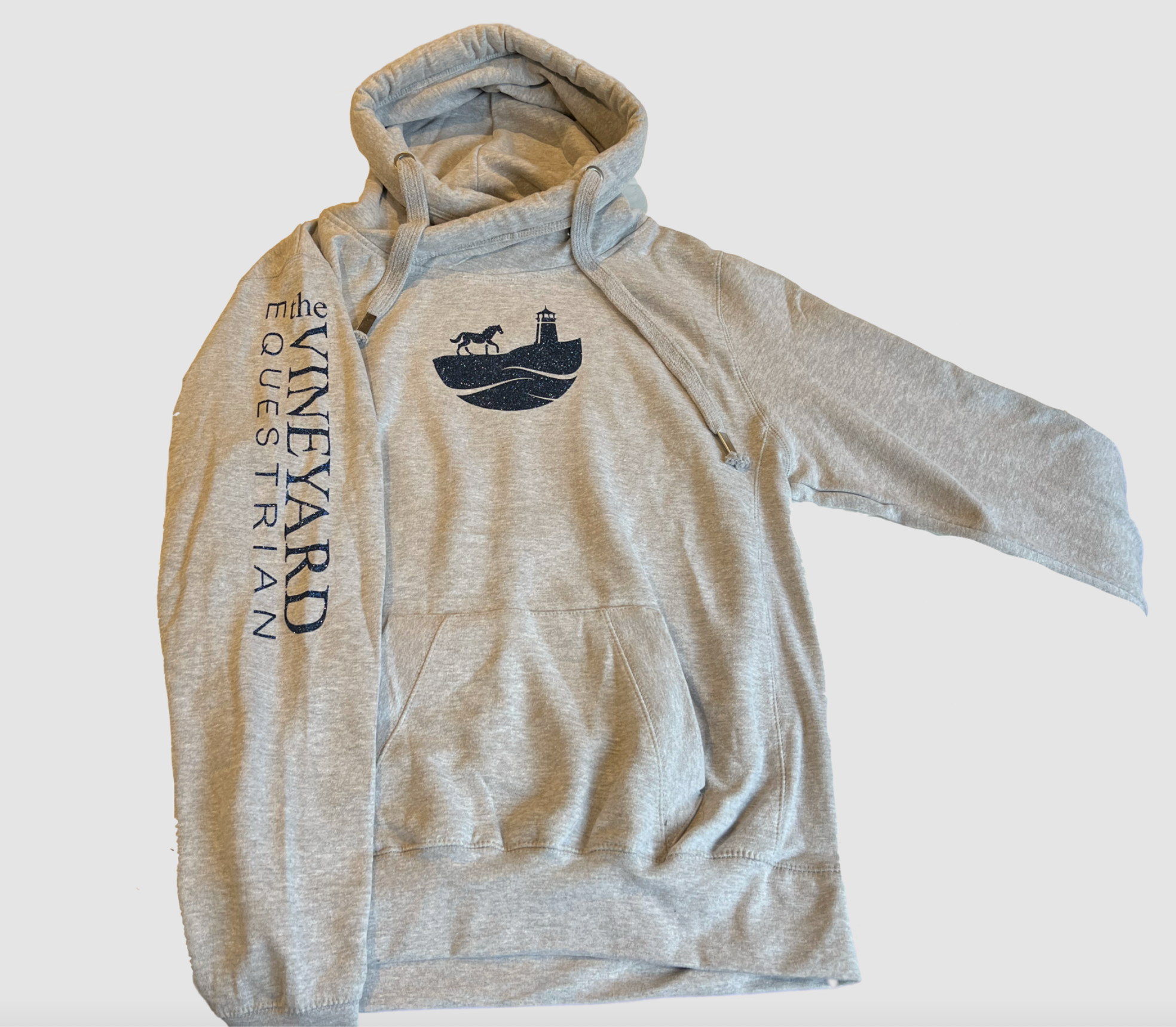 Heavyweight Cross Over Neck Hooded Sweatshirt