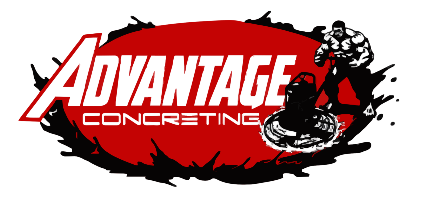 Poster with the words "Adrenaline Concrete" in a stylized font, featuring a silhouette of a mountain biker in action against a red background.