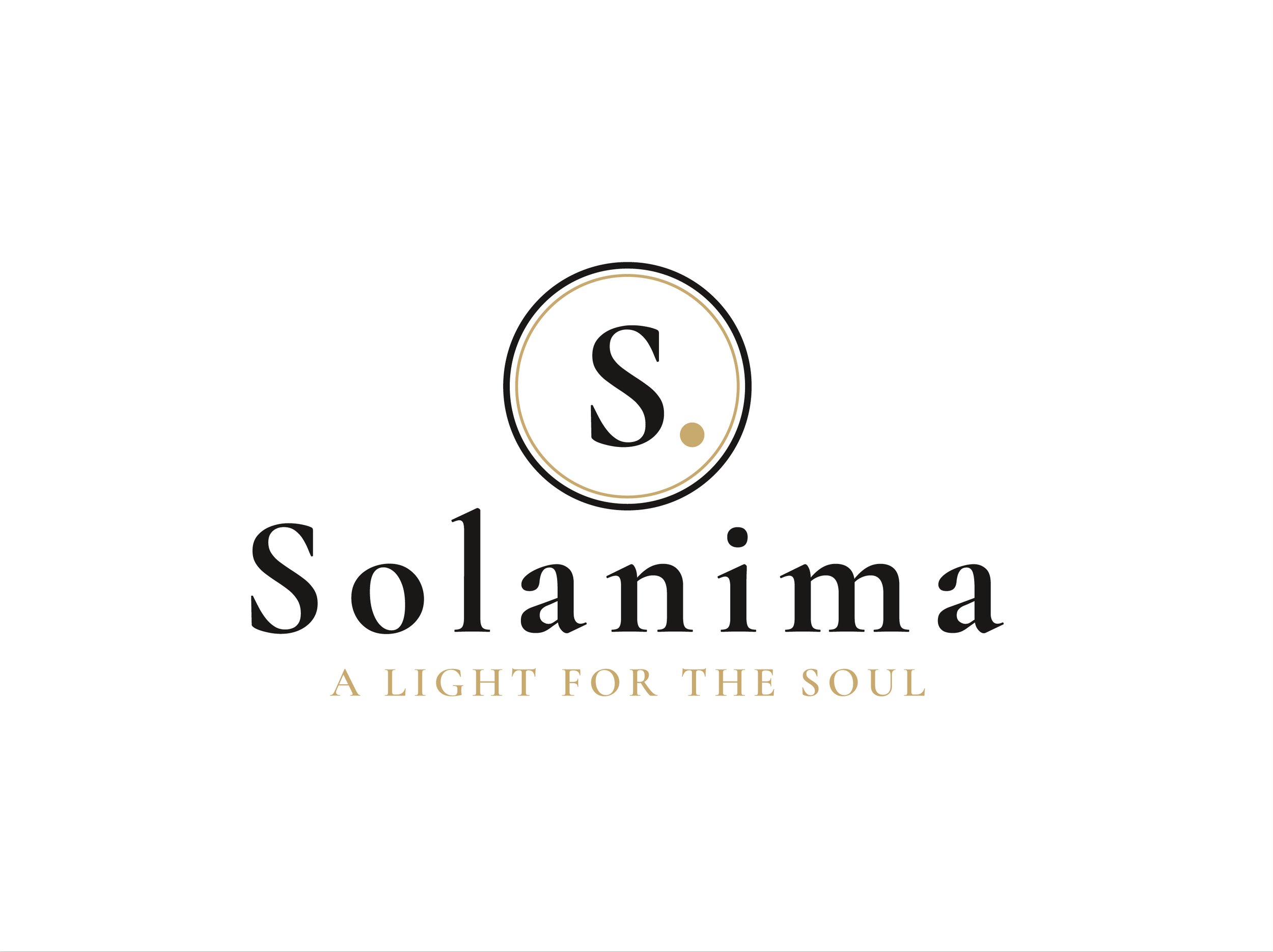 Logo with a circular emblem containing the letter 'S' and a dot, with the words 'Solaim' and the tagline 'A Light for the Soul' underneath.