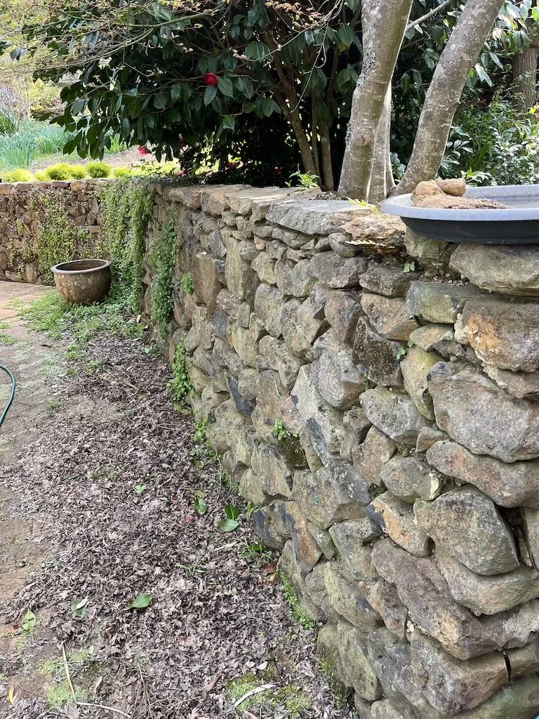 Solid sandstone freestanding wall rustic