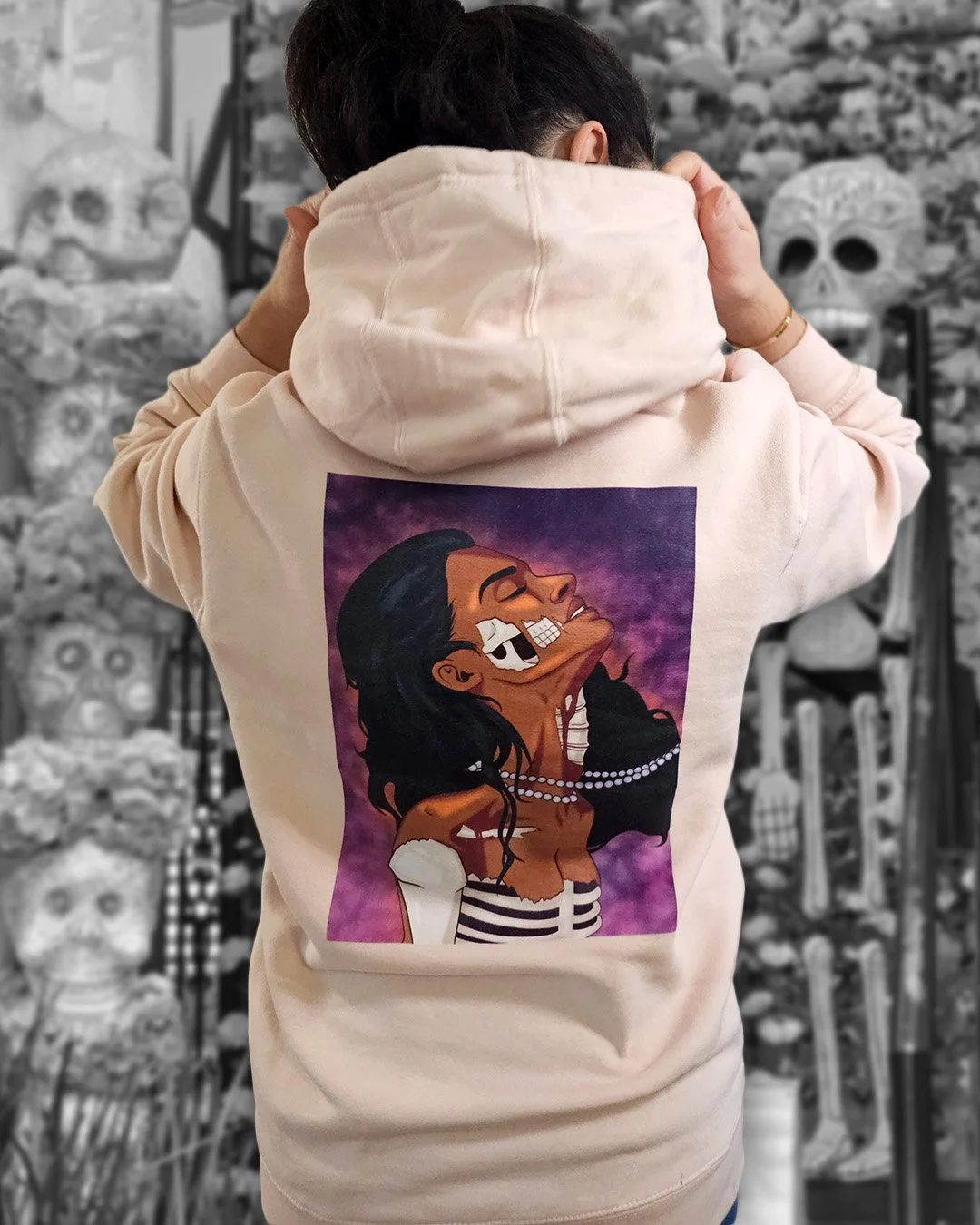 Dead Inside Skeleton Unisex Hoodie, Alternative Streetwear, Paranormal Graphic Sweatshirt