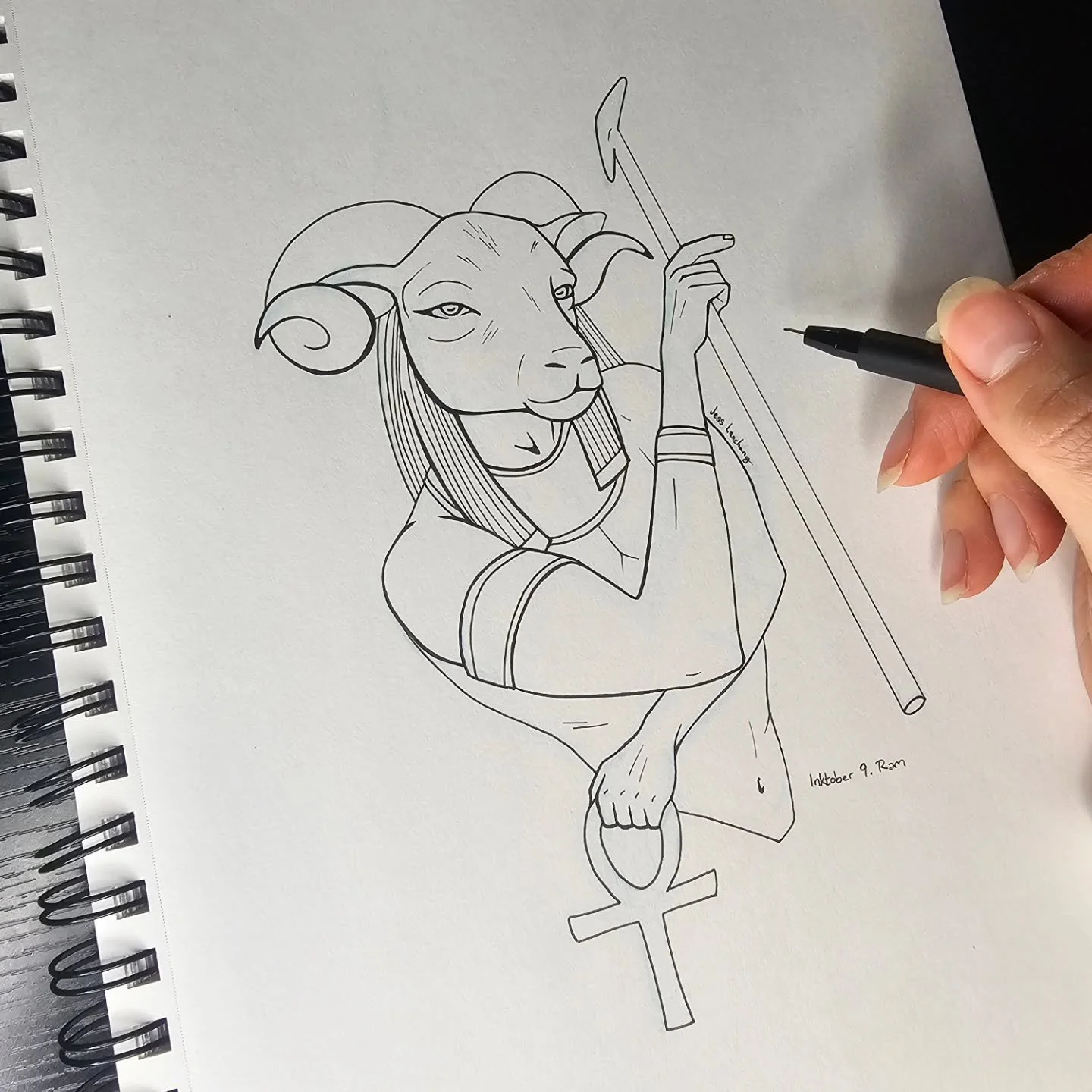 I've been fascinated by Egyptian mythology since I was a kid. All of the various gods and goddess and the art they were depicted in just captured my attention, so I wanted to lean into that theme for today's #inktober2026ram prompt. This is my depict