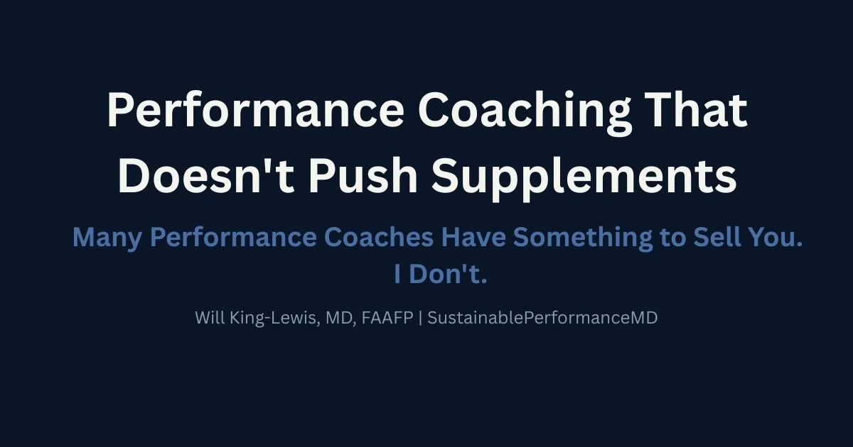 Performance Coaching That Doesn't Push Supplements