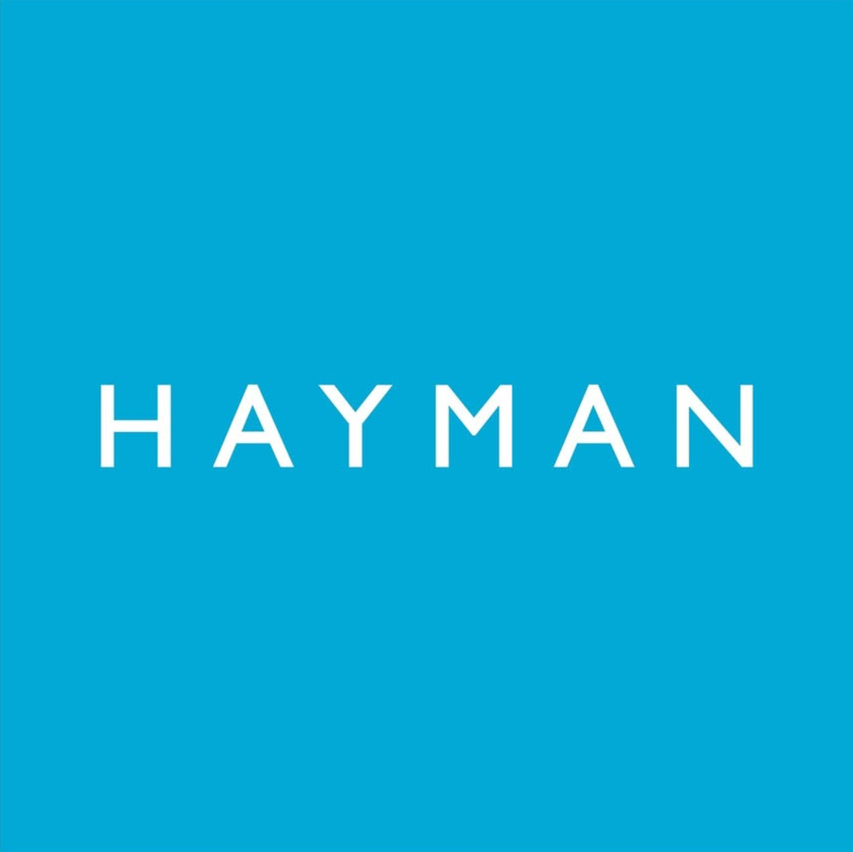 The cover of a book titled 'Hayman' with a solid blue background and white text.